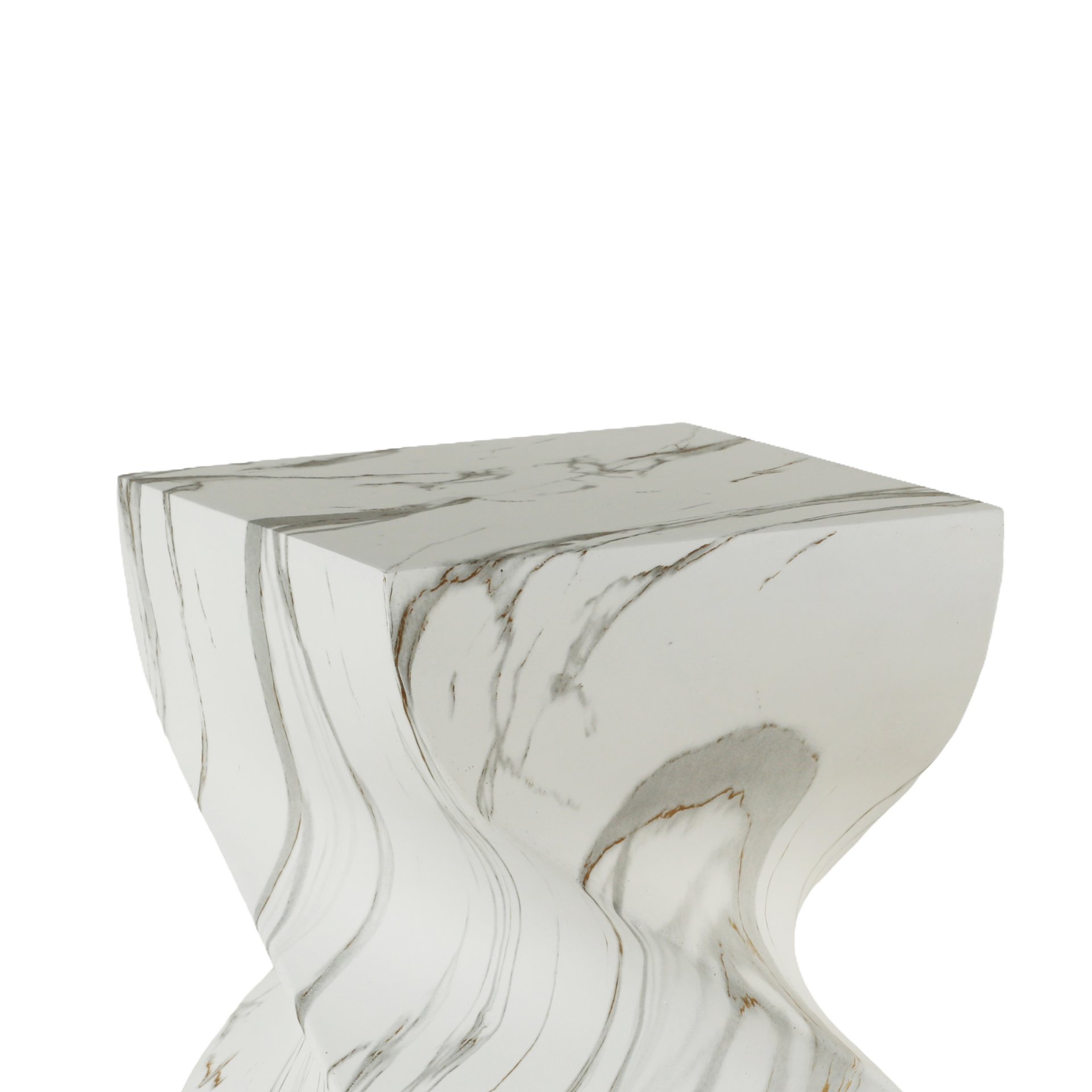 Outdoor End Table, Round Side Table For Patio And Garden - Marble - Image 9