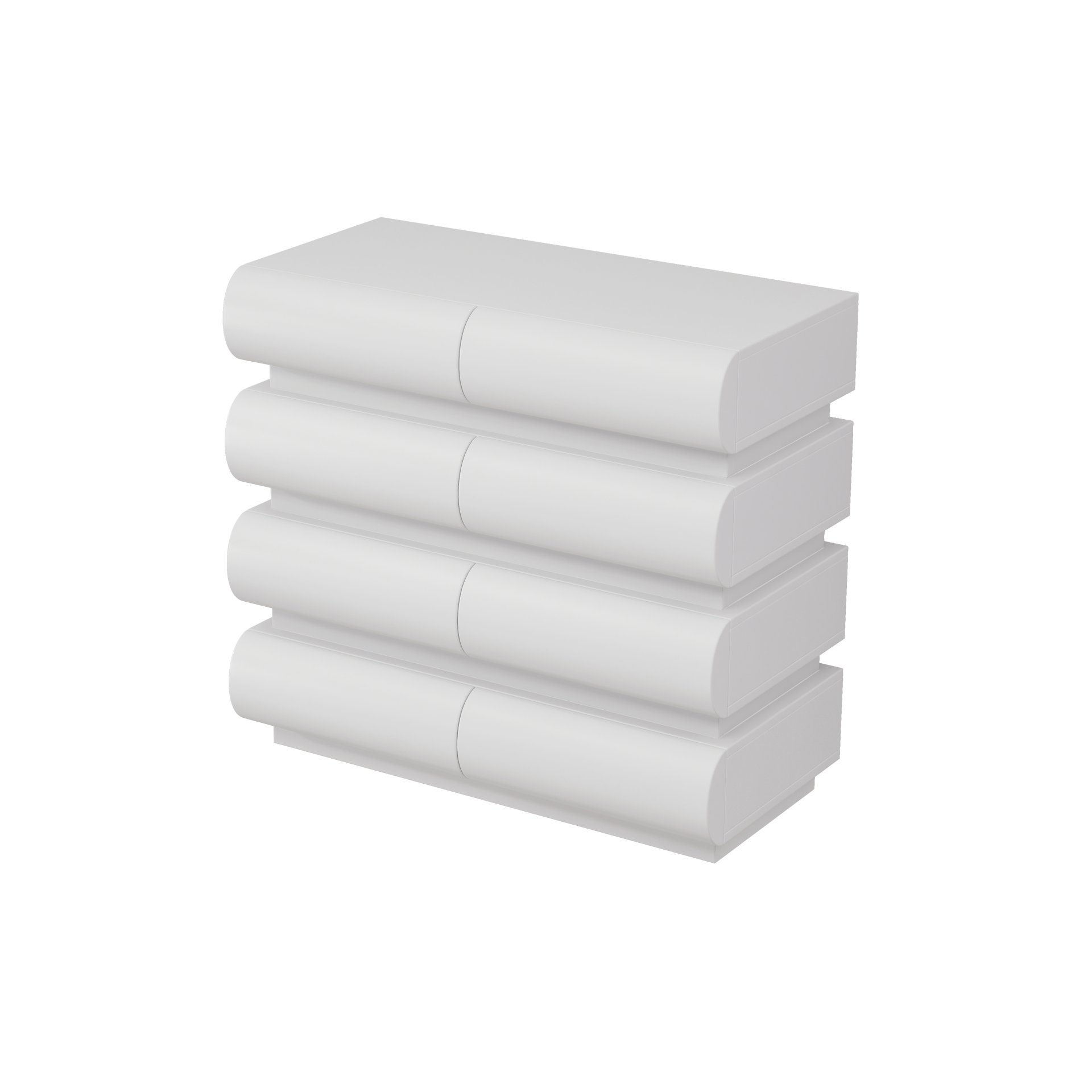 Minimalist Handle Less 8 Drawer Dresser With Wide Storage - White - Image 6