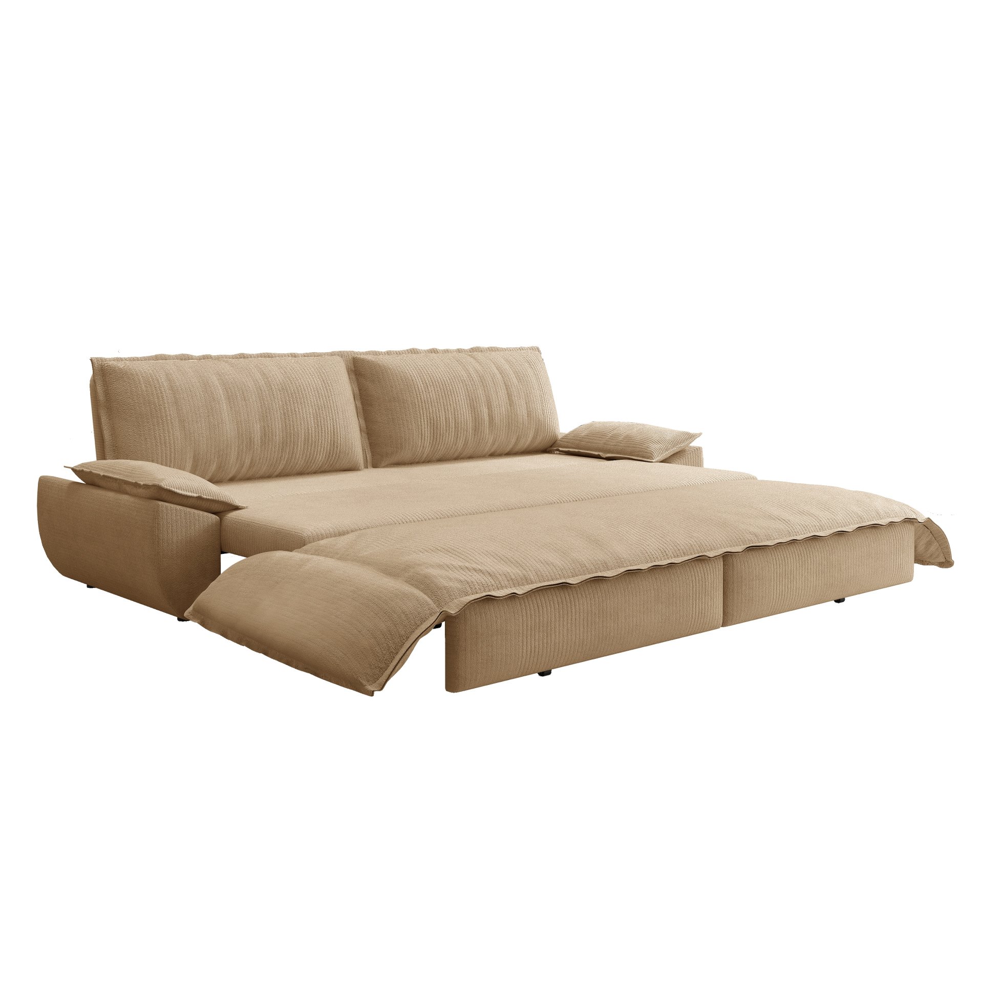 Queen Pull Out Sofa Bed, 3 In 1 Convertible Sleeper Sofa, Multi Functional Loveseat Bed - Camel - Image 14