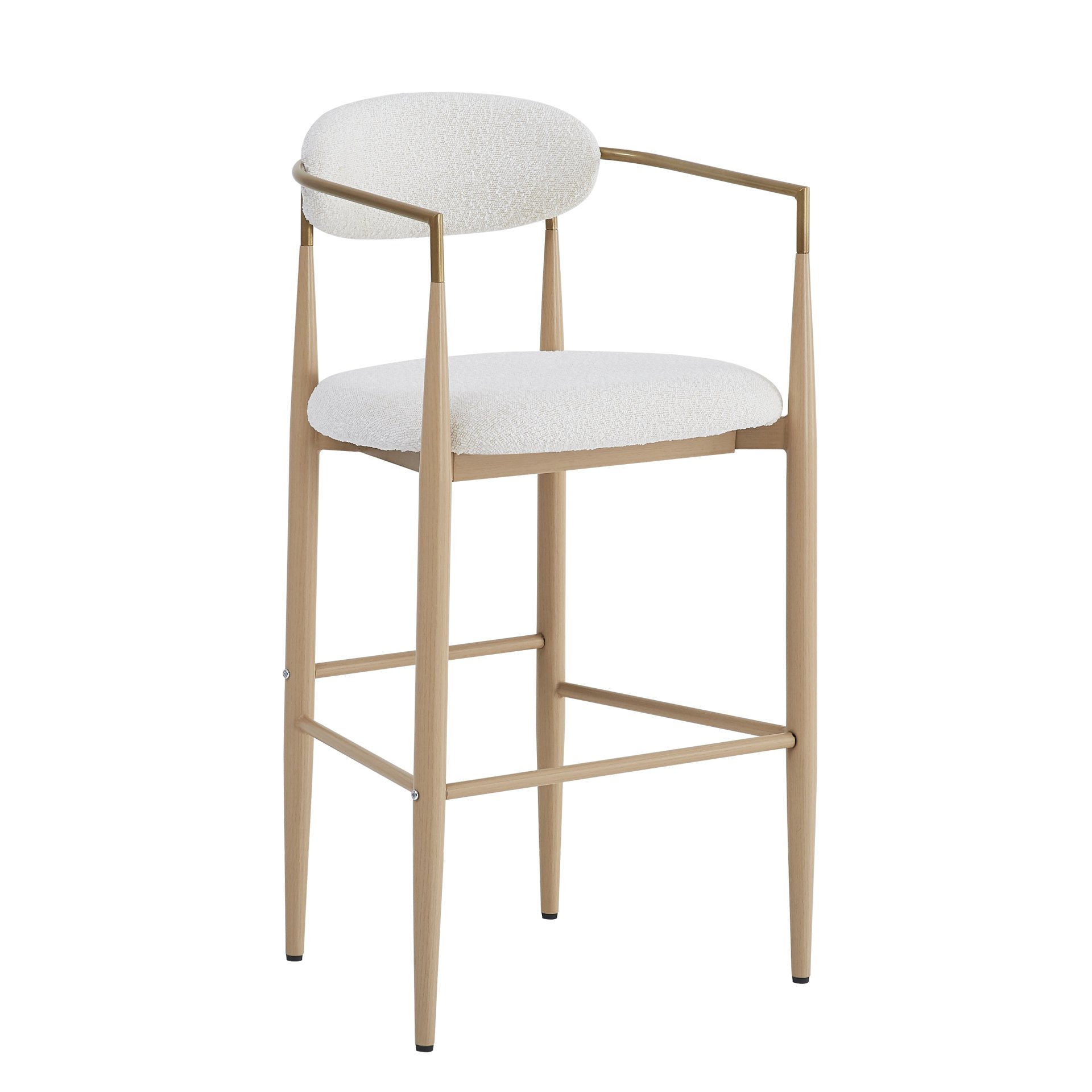 Upholstered Barstools & Back For Kitchen Island (Set of 2) - Beige - Image 6