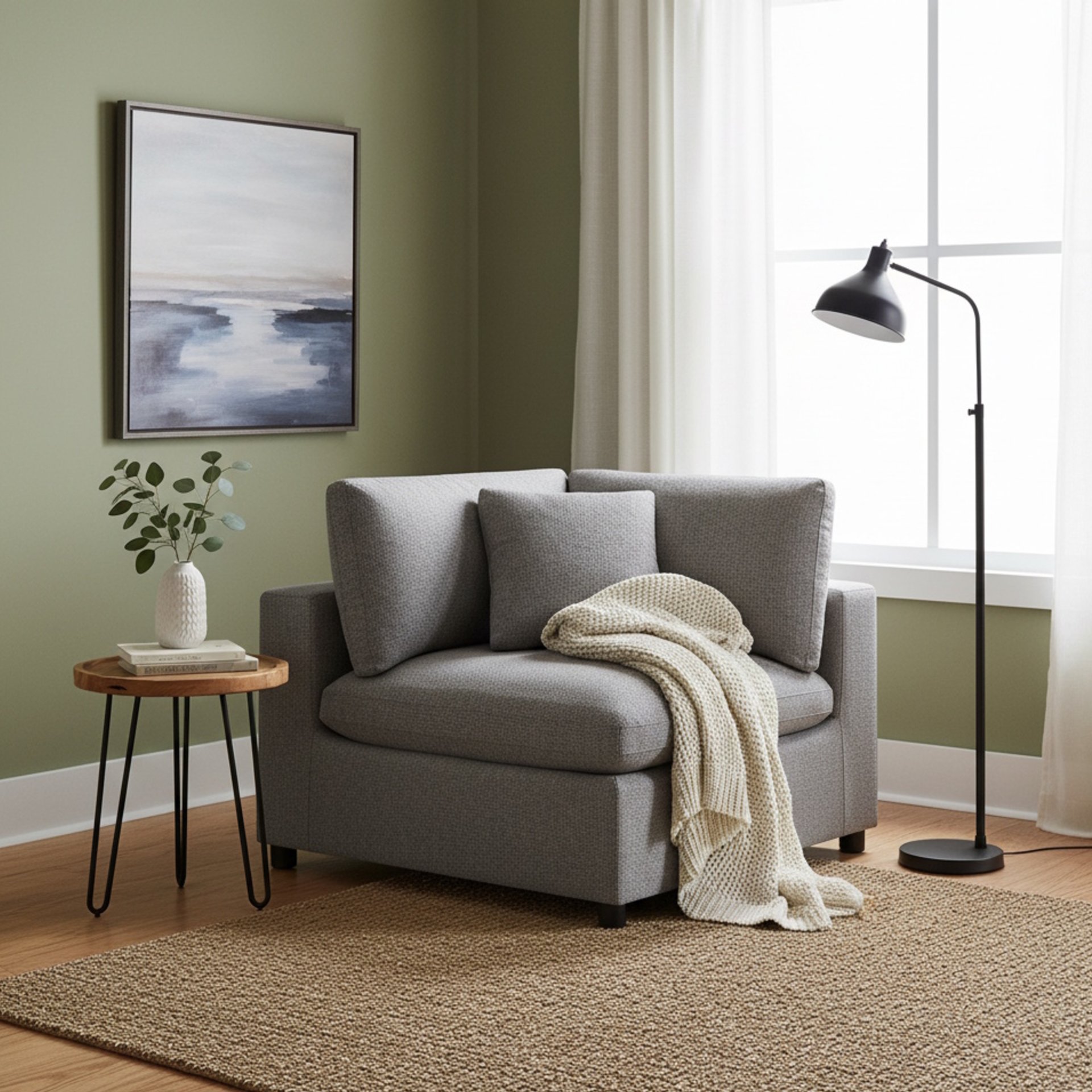 Cassandra - Corner Wedge Chair - Charcoal Gray - Image 2