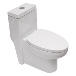 1 Piece Toilet With Dual Flush And Soft Closing Seat - White