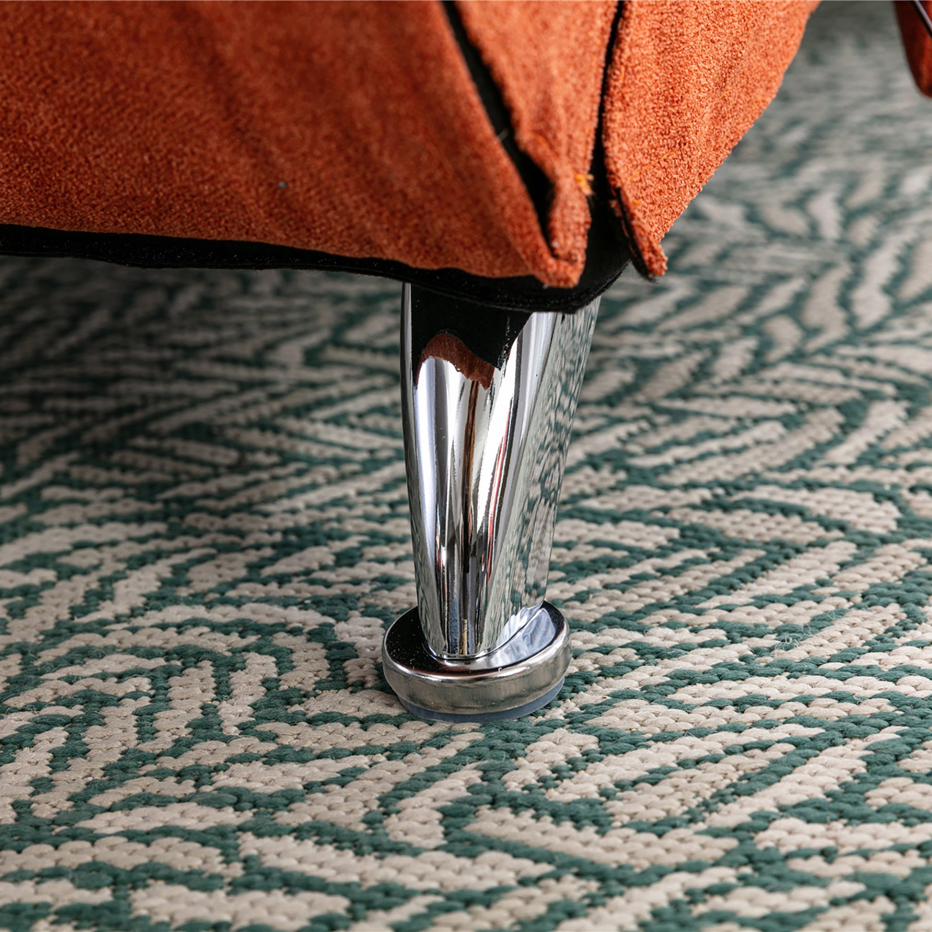 Ergonomic Linen Massage Chaise Lounge With Remote Control, 5 Modes - Orange - Image 13