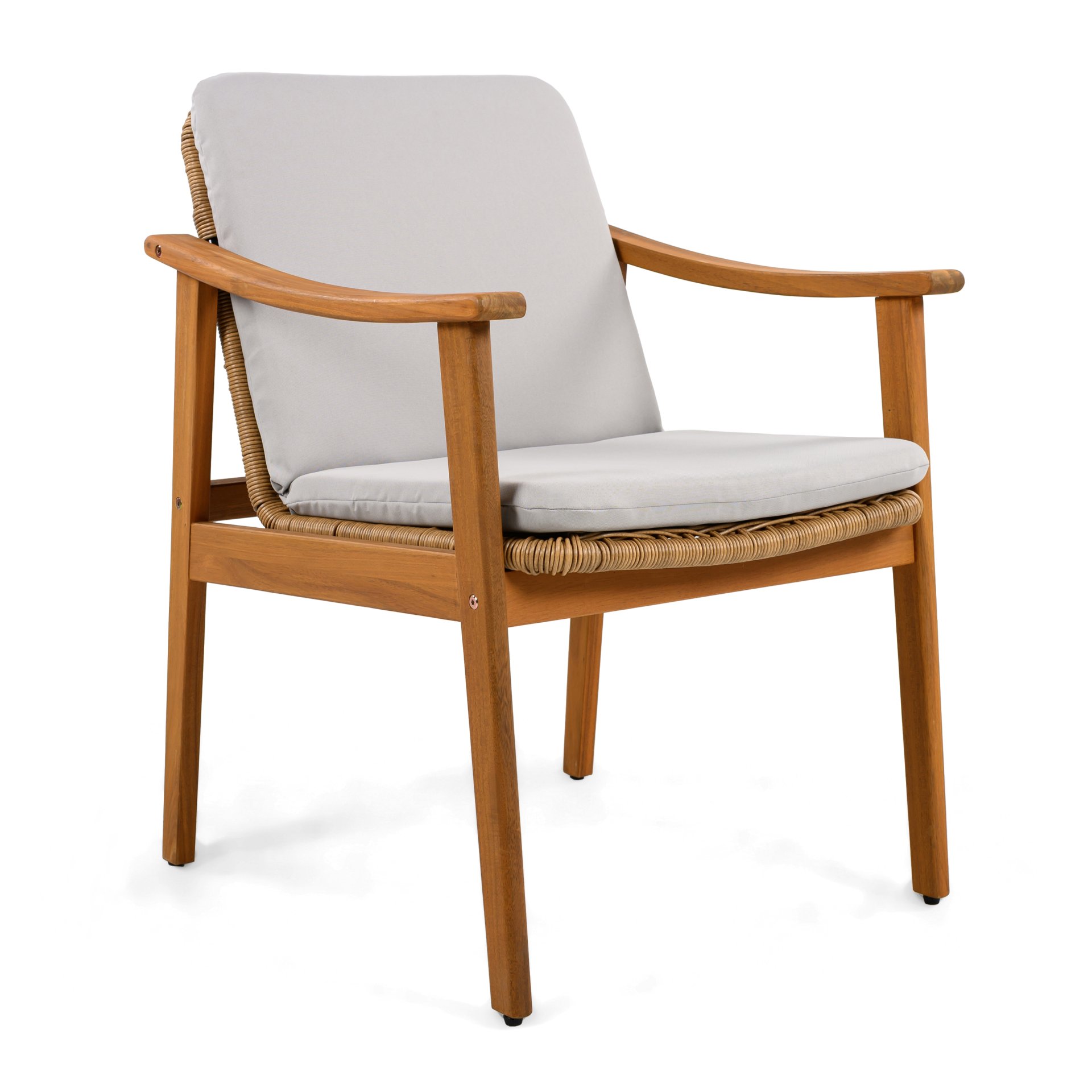 Outdoor Dining Chairs (Set of 2) - Gray / Teak - Image 8