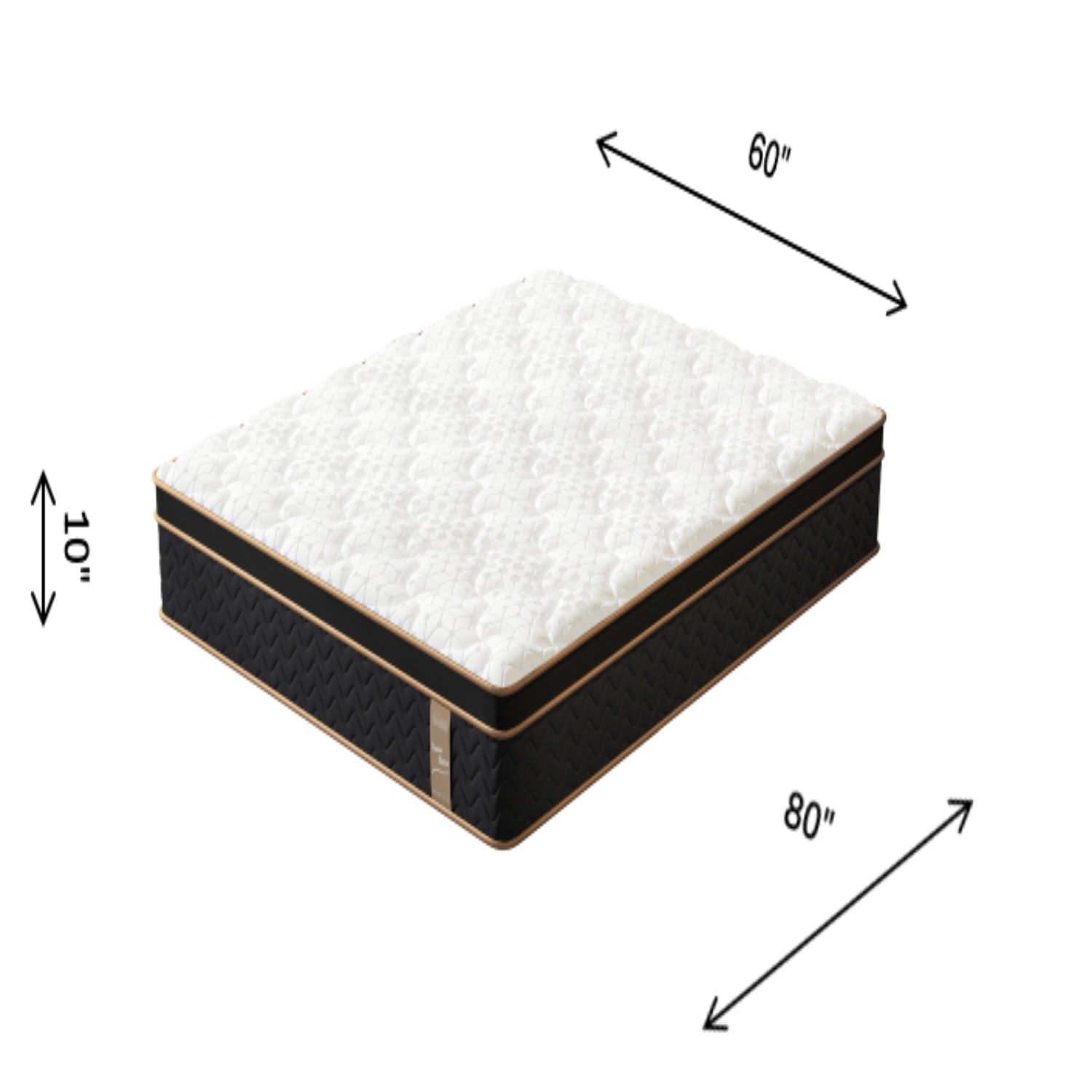 10" Queen Plush Hybrid Mattress With Gel Memory Foam, Individual Pocket Spring Motion Isolation Edge Support - White / Black - Image 10