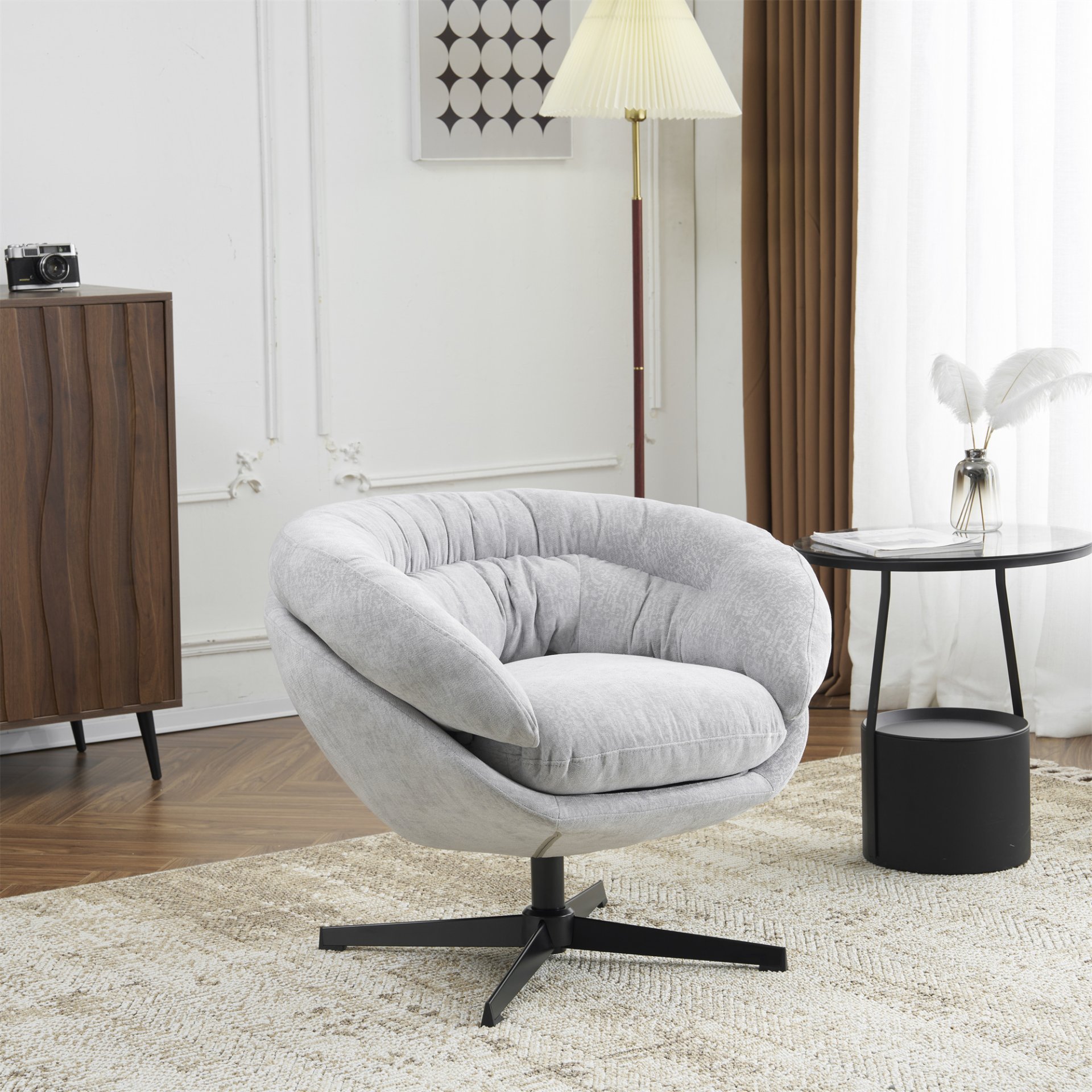 Modern Office Chair With Swivel - Gray - Image 4