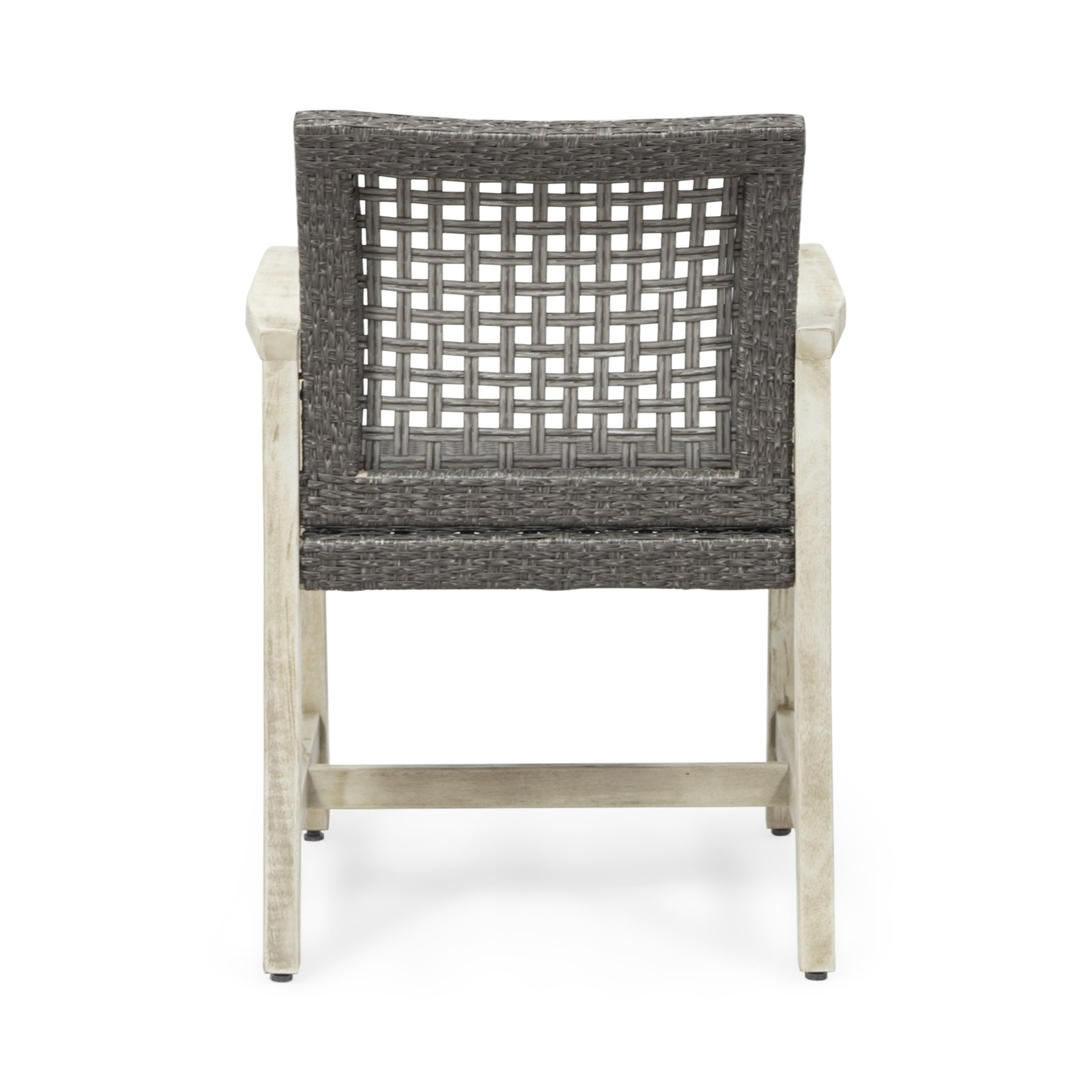 Outdoor Dining Chair (Set of 2) - Light Gray / Mix Black - Image 12