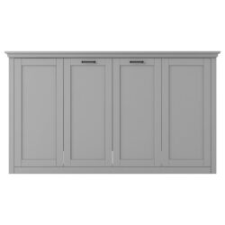 Twin Size Murphy Bed With Cabinet Storage - Gray