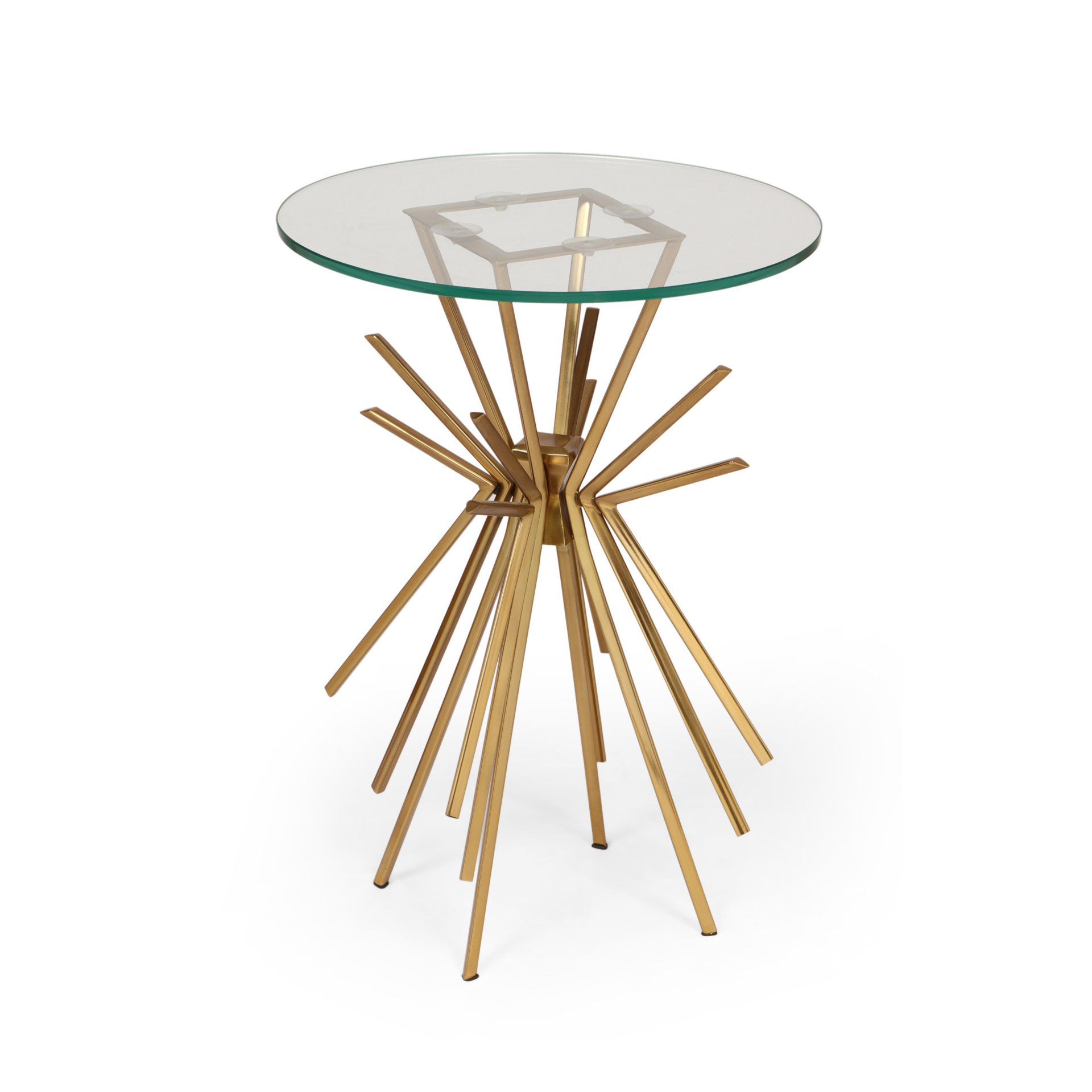 Table With Sunburst Design - Gold - Image 7