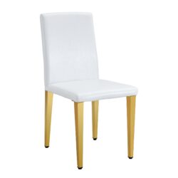 Dining Chairs With Ergonomic Backrest, Stylish & Comfortable For Dining Room (Set of 4) - White / Gold