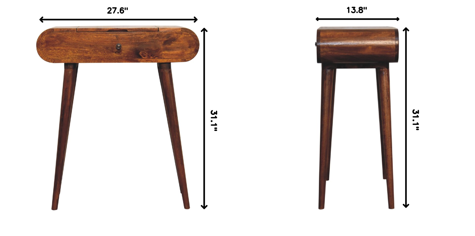 Mini Round Fold Vanity - Chestnut - Image 11