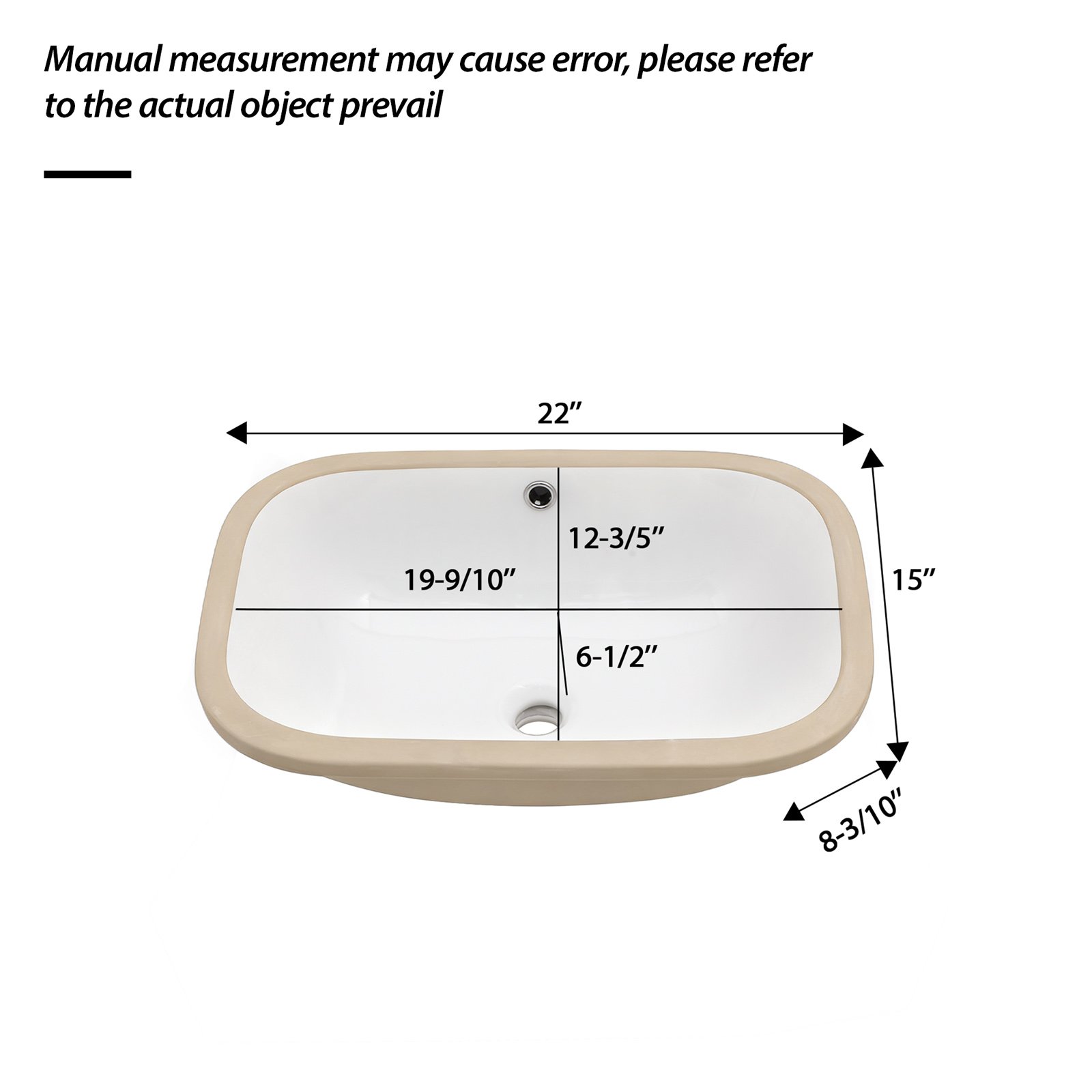 Undermount Bathroom Sink With Overflow, Premium High Temp Fired - White - Image 3