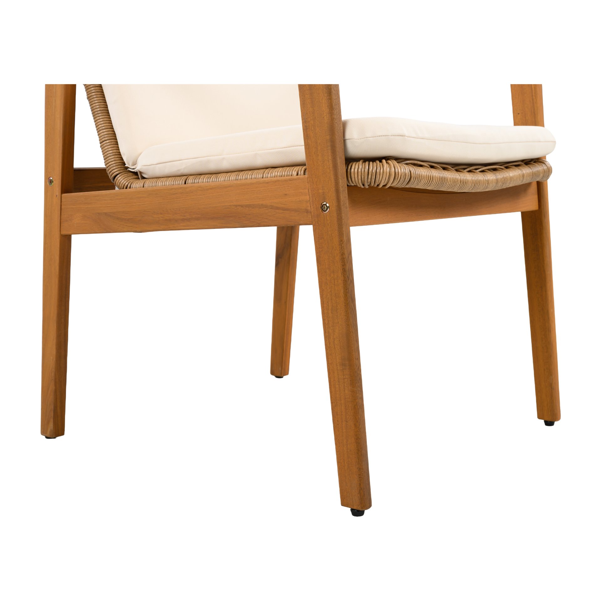 Outdoor Dining Chairs (Set of 2) - Teak / Beige - Image 15