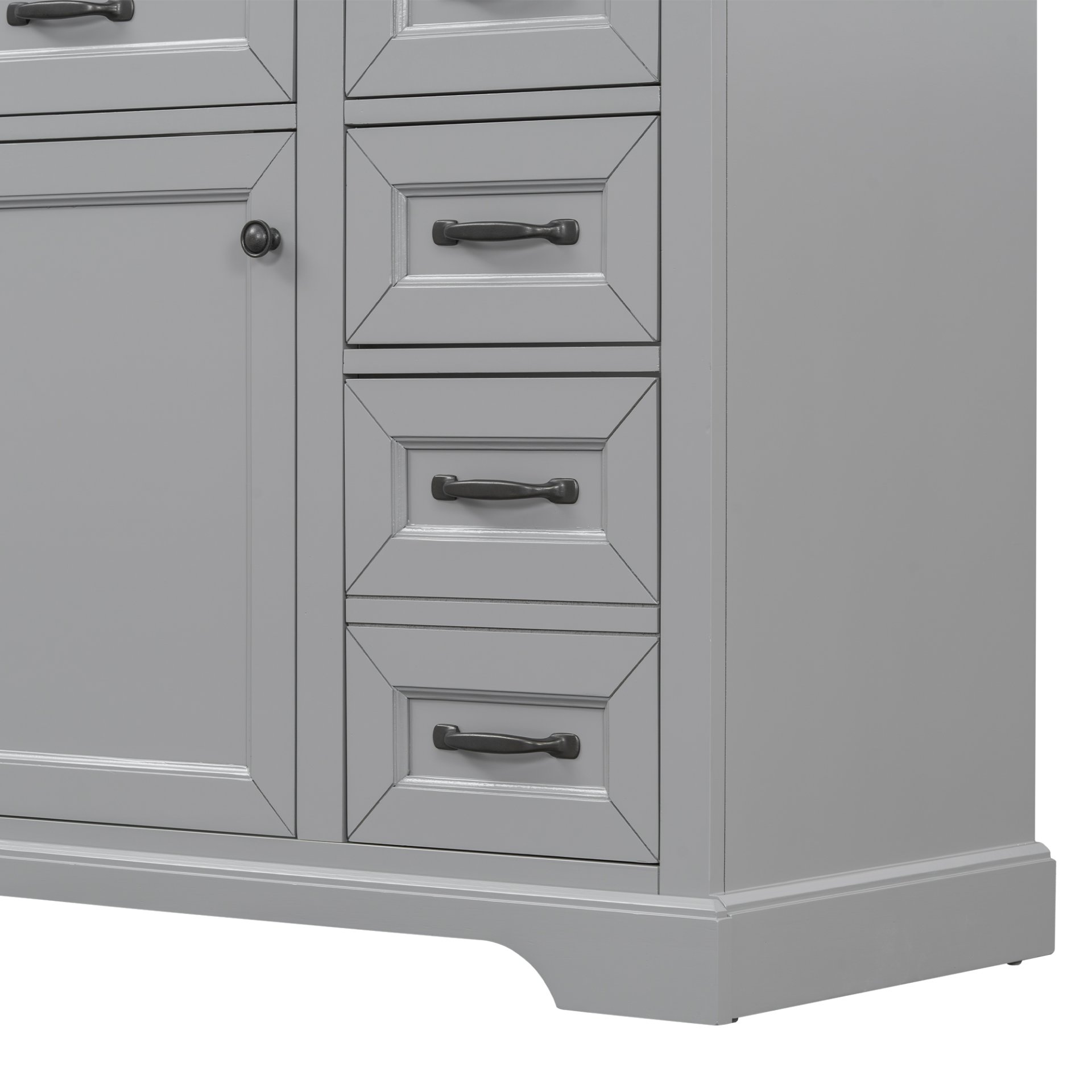 36" Bathroom Vanity With Sink, 2 Tip Out Drawers, Soft Close Hinges - Light Gray - Image 14