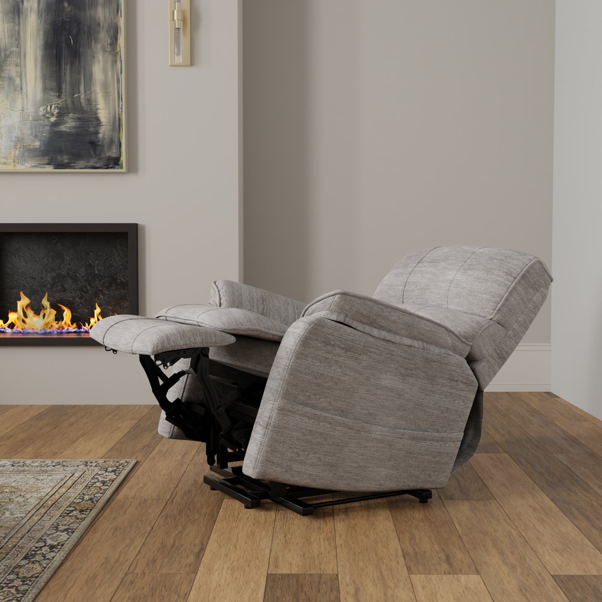 Lucie - Fabric Power Lift Chair - Gray - Image 16