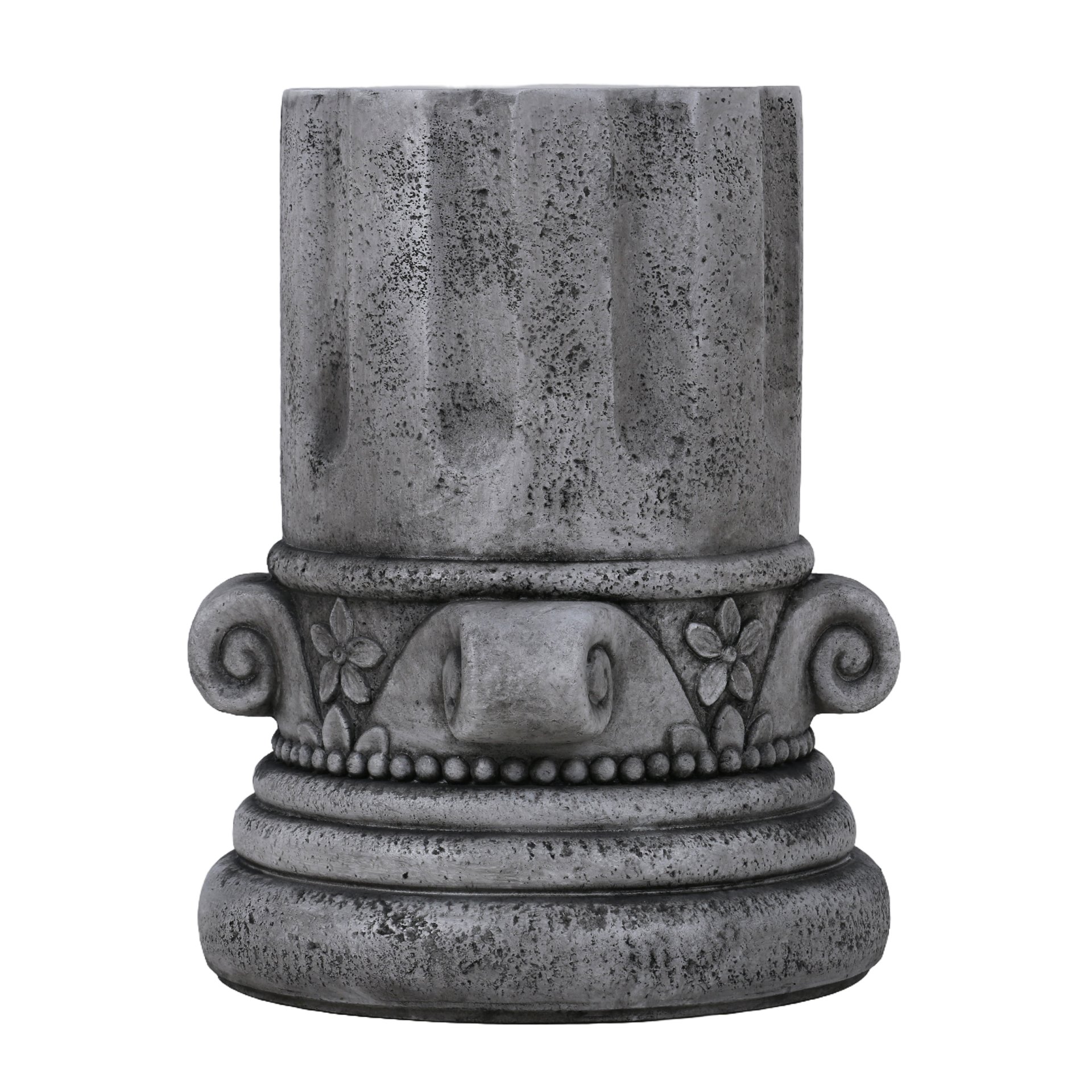 Outdoor End Table, Round Side Table For Patio And Garden - Antique Gray - Image 10