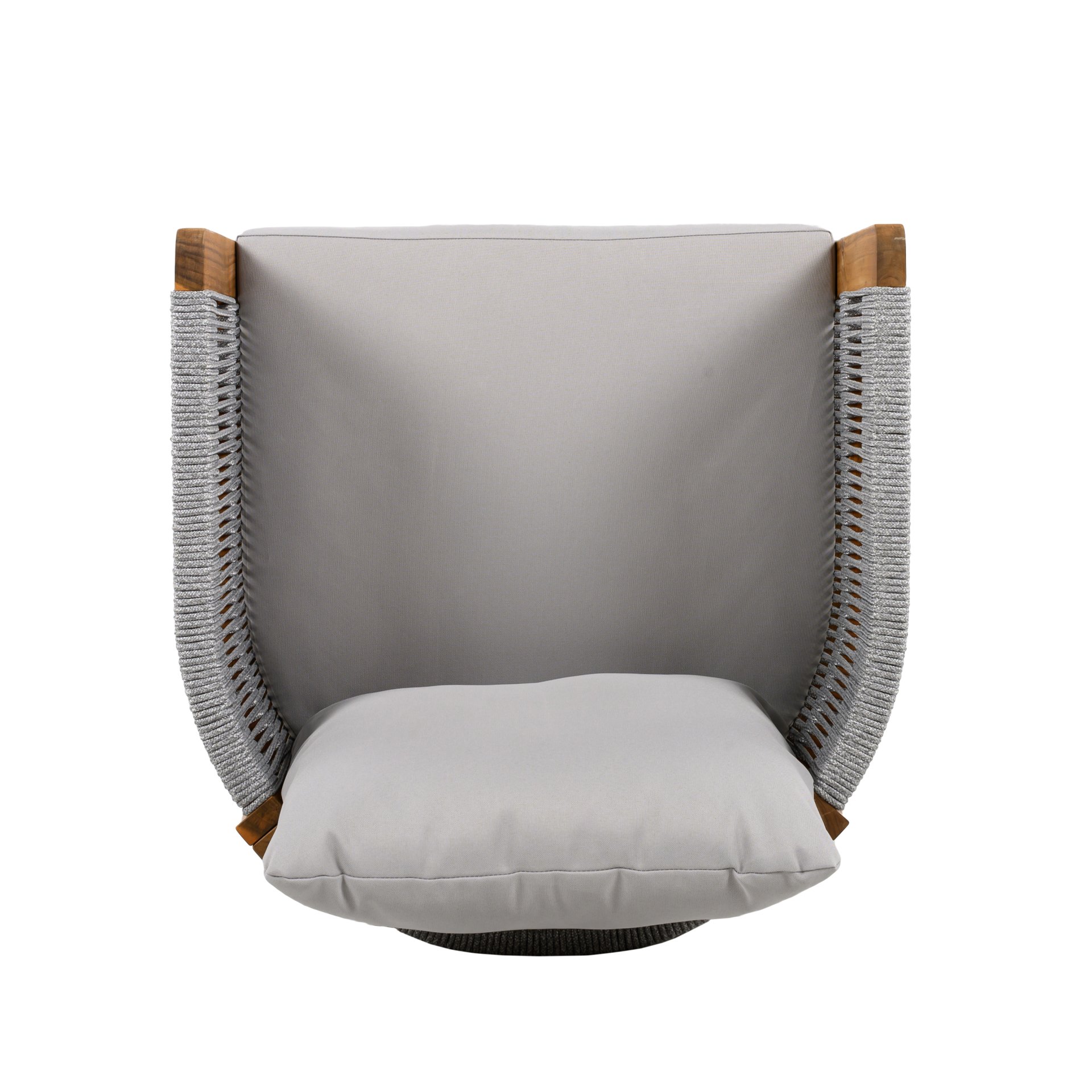 Outdoor Dining Chairs With Rope Handles (Set of 2) - Gray / Teak - Image 12