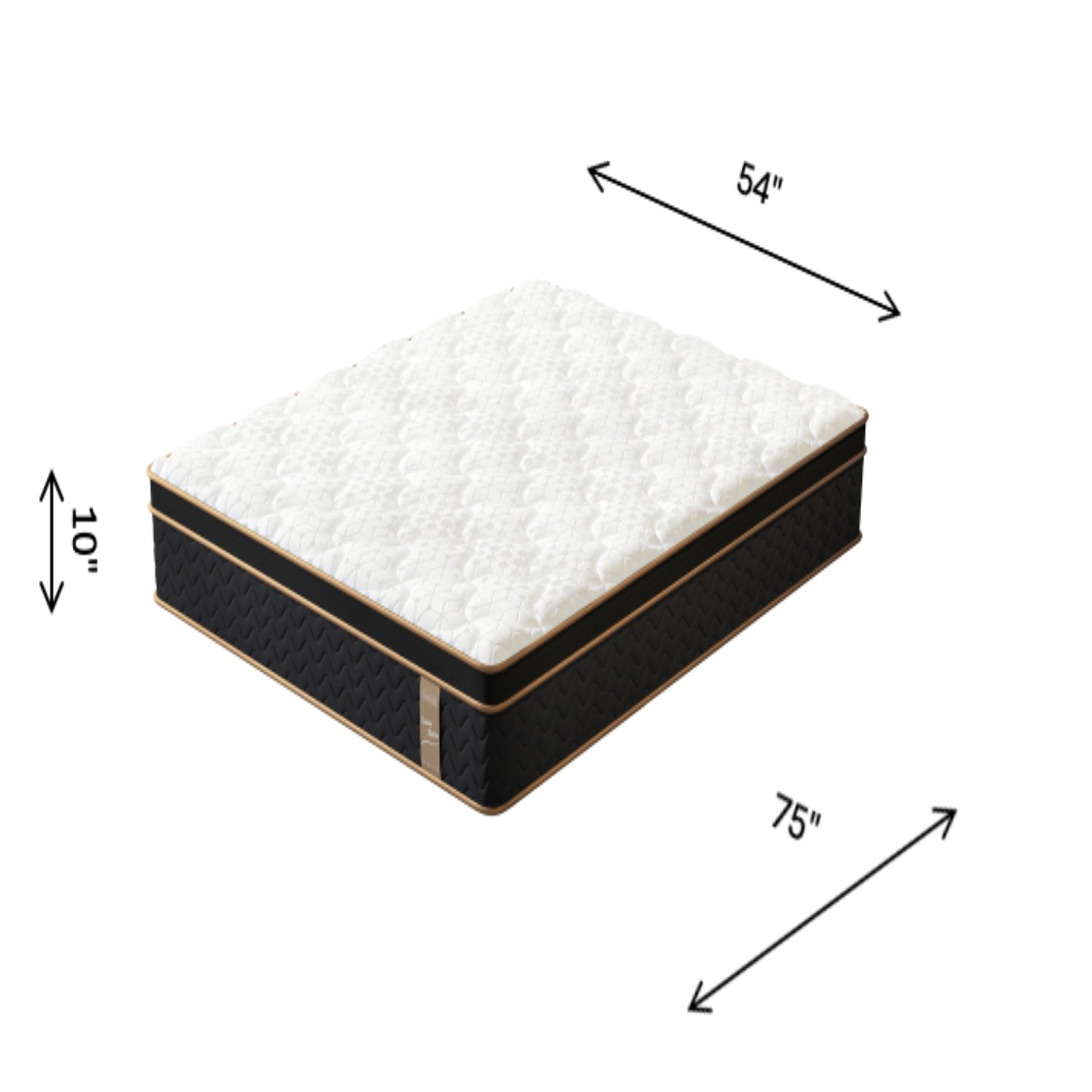 10" Full Plush Hybrid Mattresses With Gel Memory Foam, Individual Pocket Spring Motion Isolation Edge Support - White / Black - Image 10