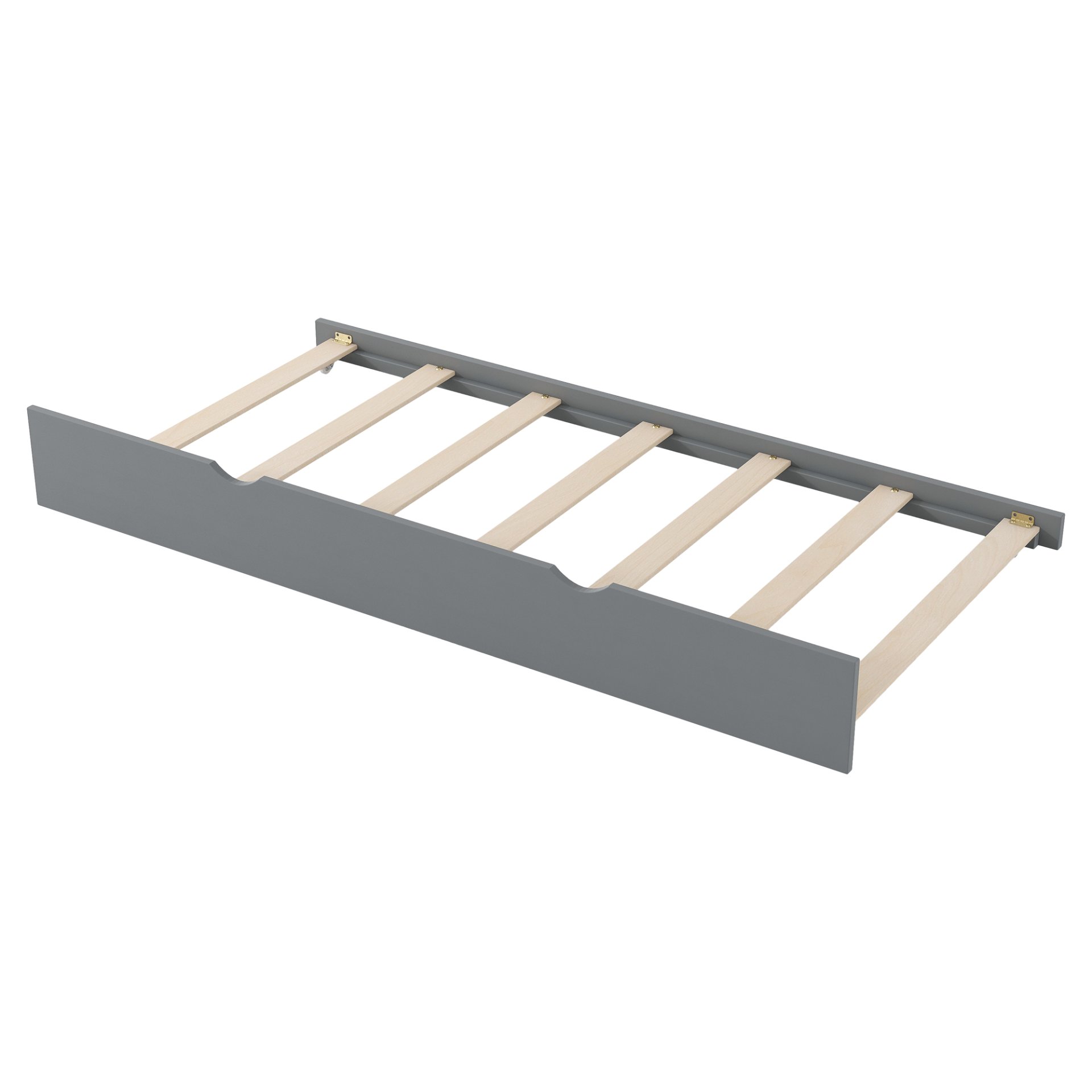 Full Size Platform Bed With Trundle, Shelves, And Storage Headboard - Gray - Image 7