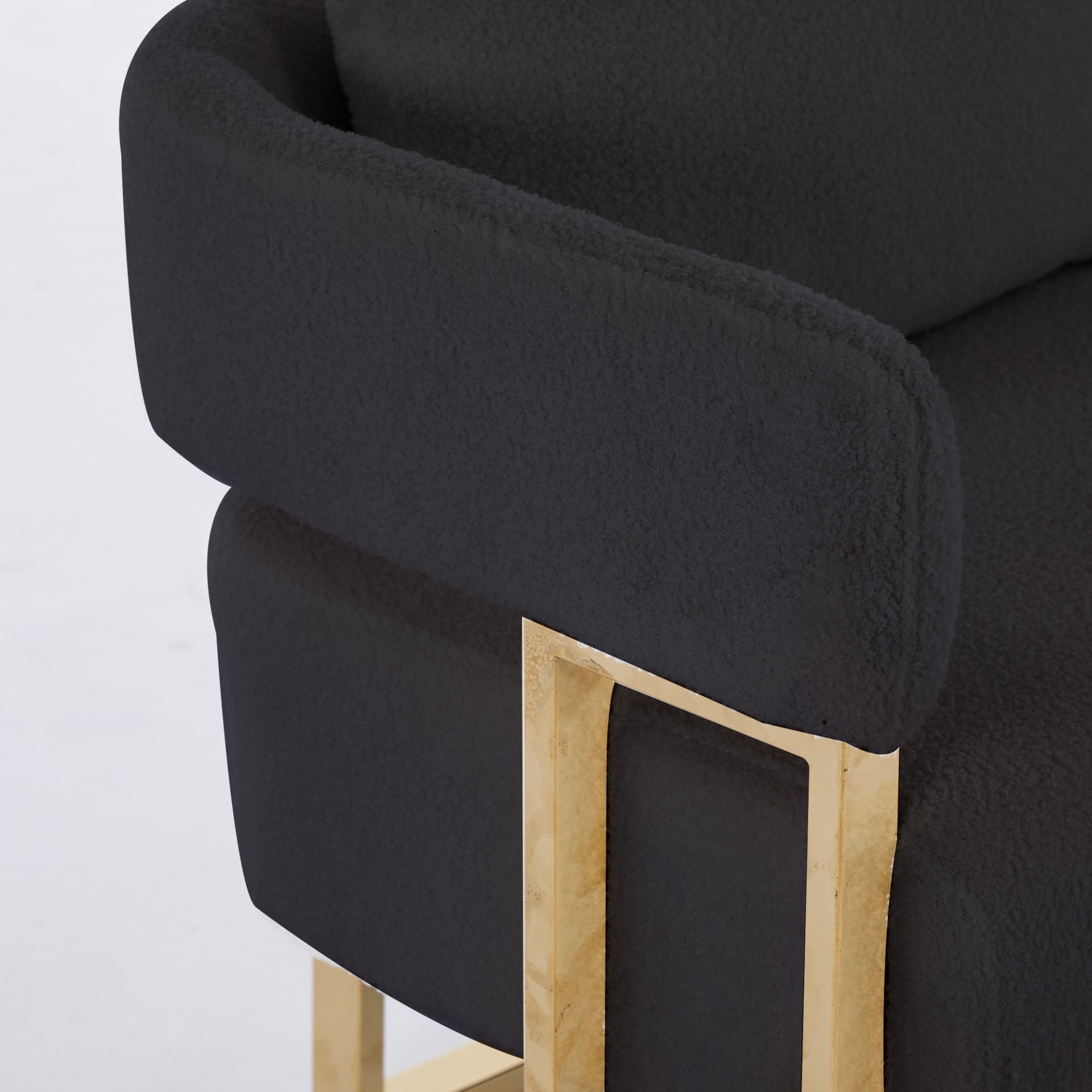 Decorative Upholstered Side Chair For Living Room - Black / Gold - Image 8