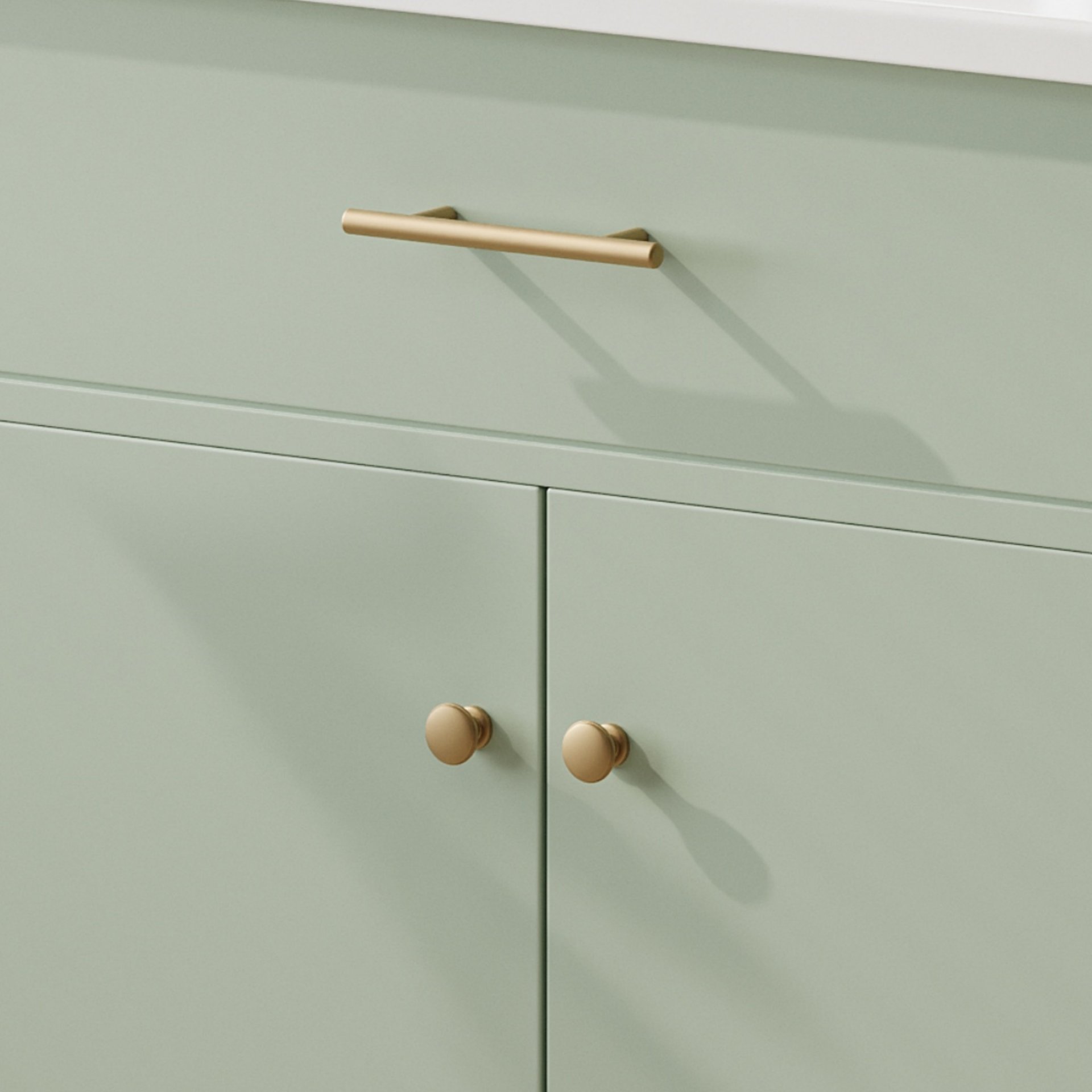 Bathroom Vanity With Sink, Soft Close Doors And Adjustable Shelf, Curved Profile Design - Green - Image 12