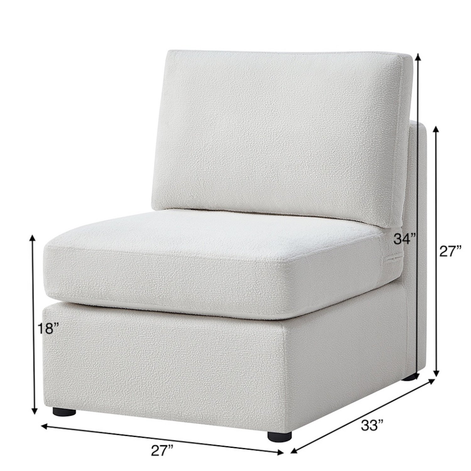 Chauncy - Armless Slipper Chair - Ivory - Image 3