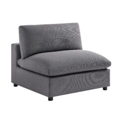 Cassandra - Armless Slipper Chair - Charcoal Gray