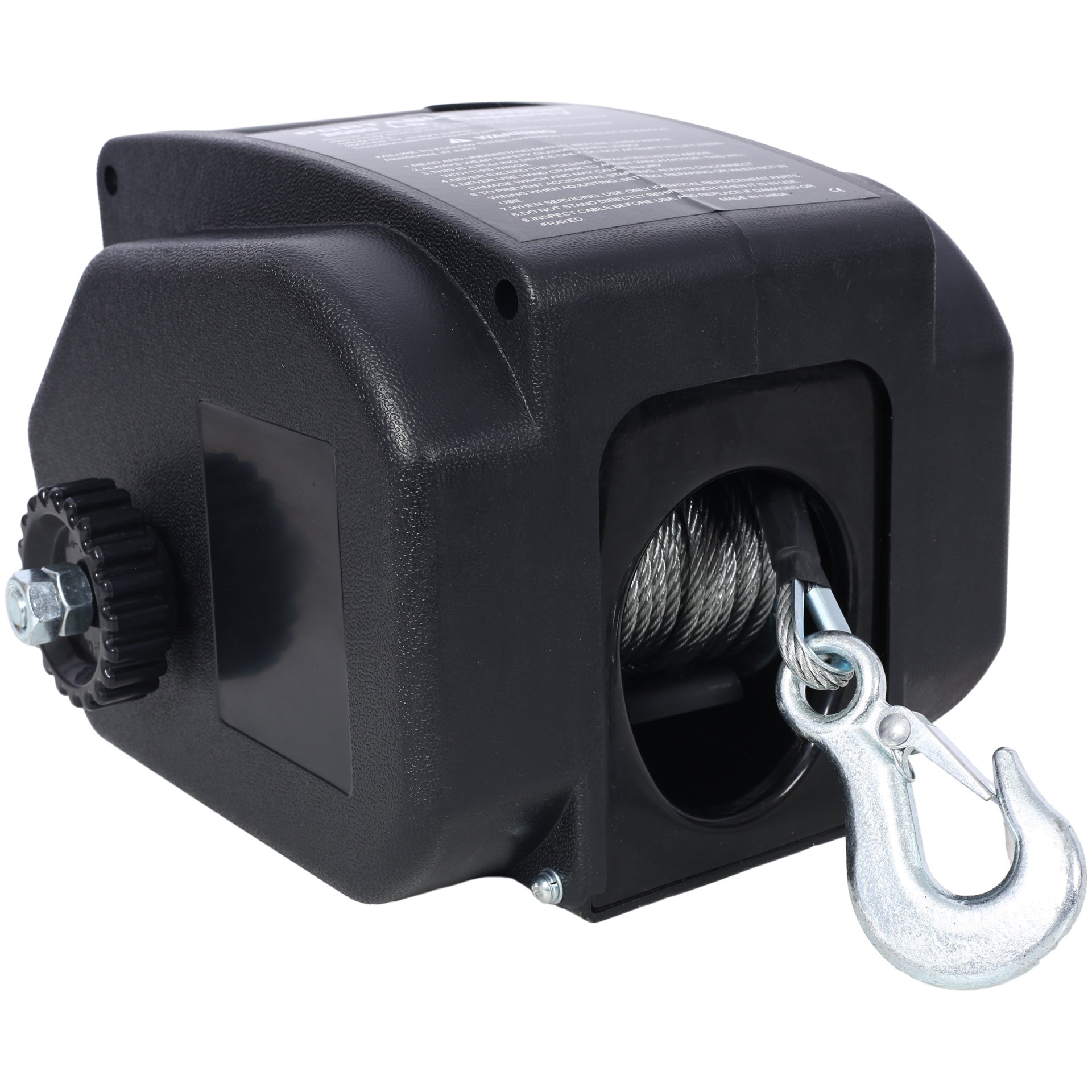 Reversible Electric Trailer Winch For Boats Up To 5000 Lbs With Galvanized Wire Rope And Casing - Black - Image 6
