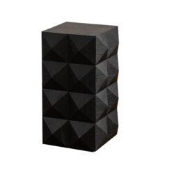 Side Table With 3D Embossed Pattern Design - Black