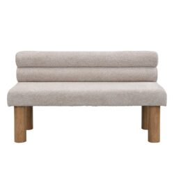Upholstered Dining Bench - Light Gray / Natural