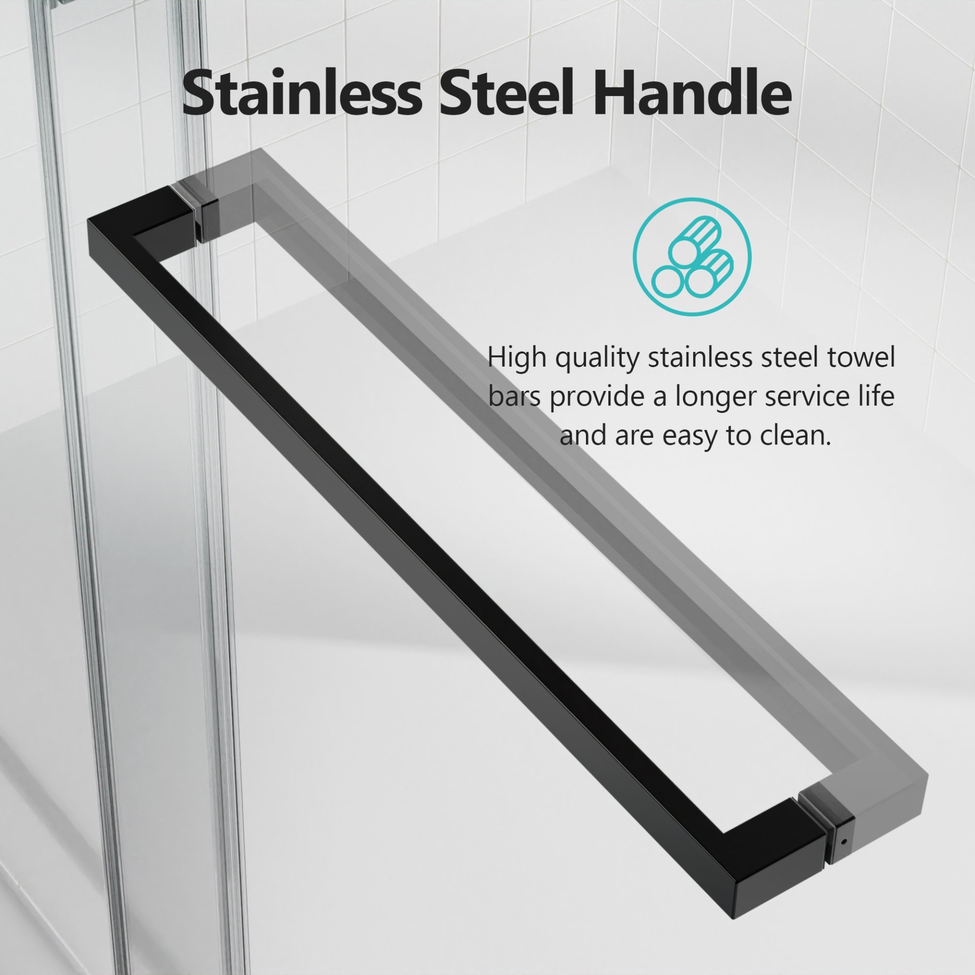 Frameless Double Sliding Soft-Close Shower Door, 3 / 8" (10Mm) Thick SGCC Tempered Glass Door, Matte - Black - Image 16