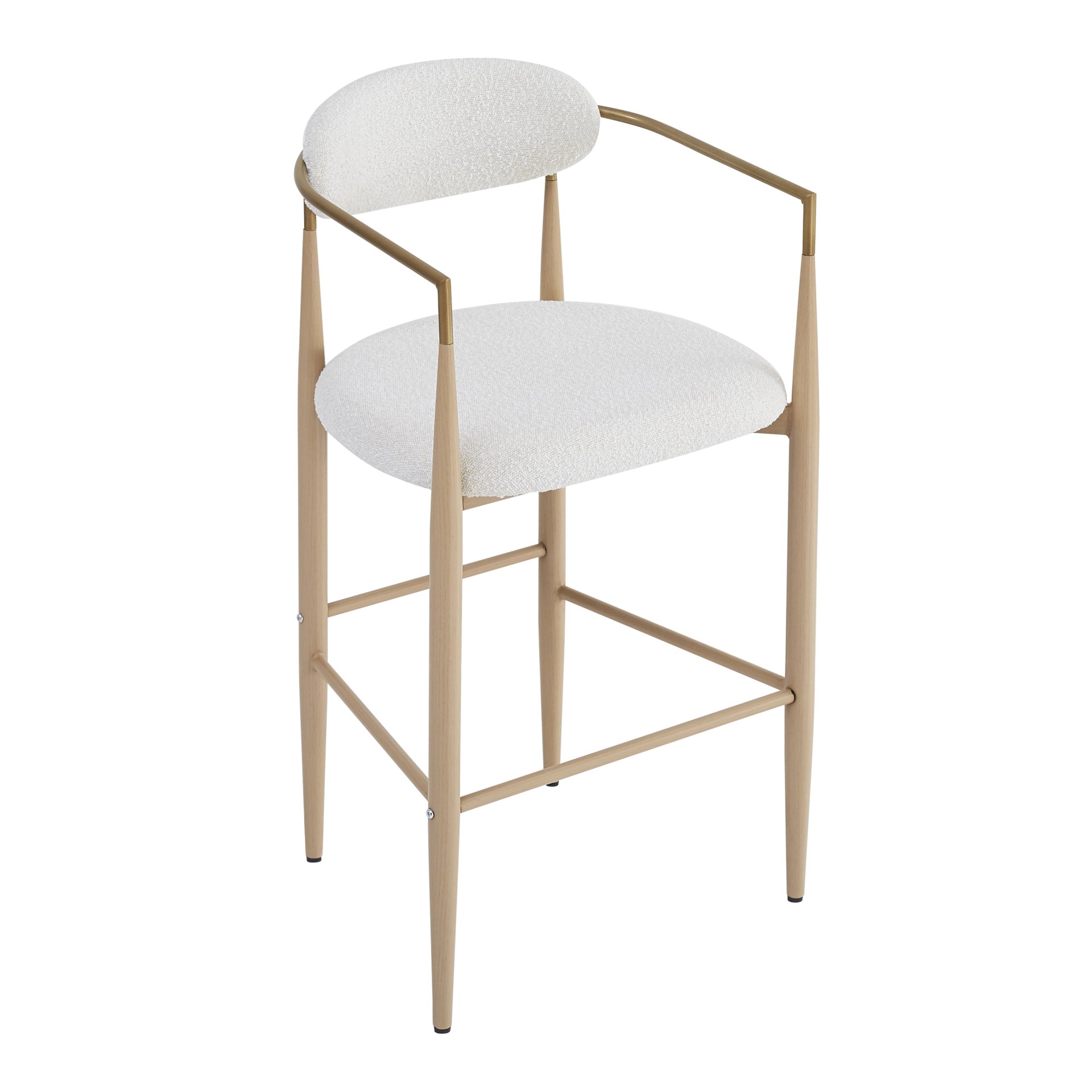 Upholstered Barstools & Back For Kitchen Island (Set of 2) - Beige - Image 7