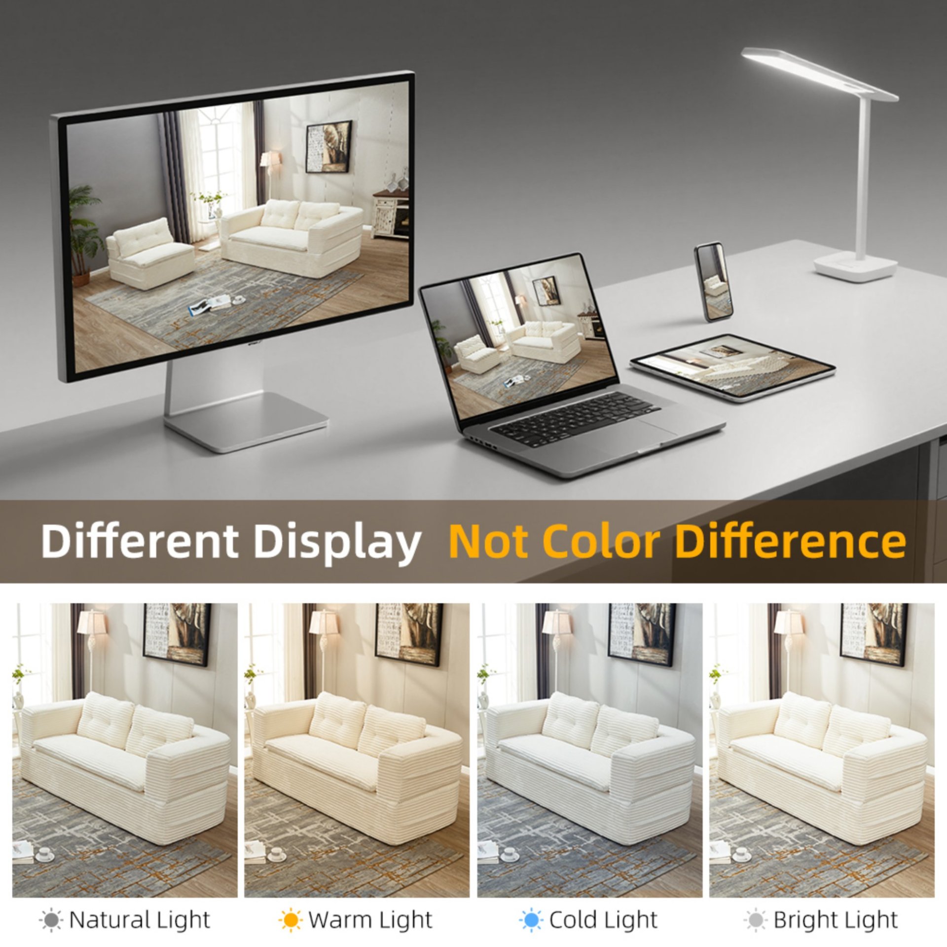 Multi Functional Sectional Sofa Bed With Independent Chaise Lounge And Functional Blanket - Beige - Image 17