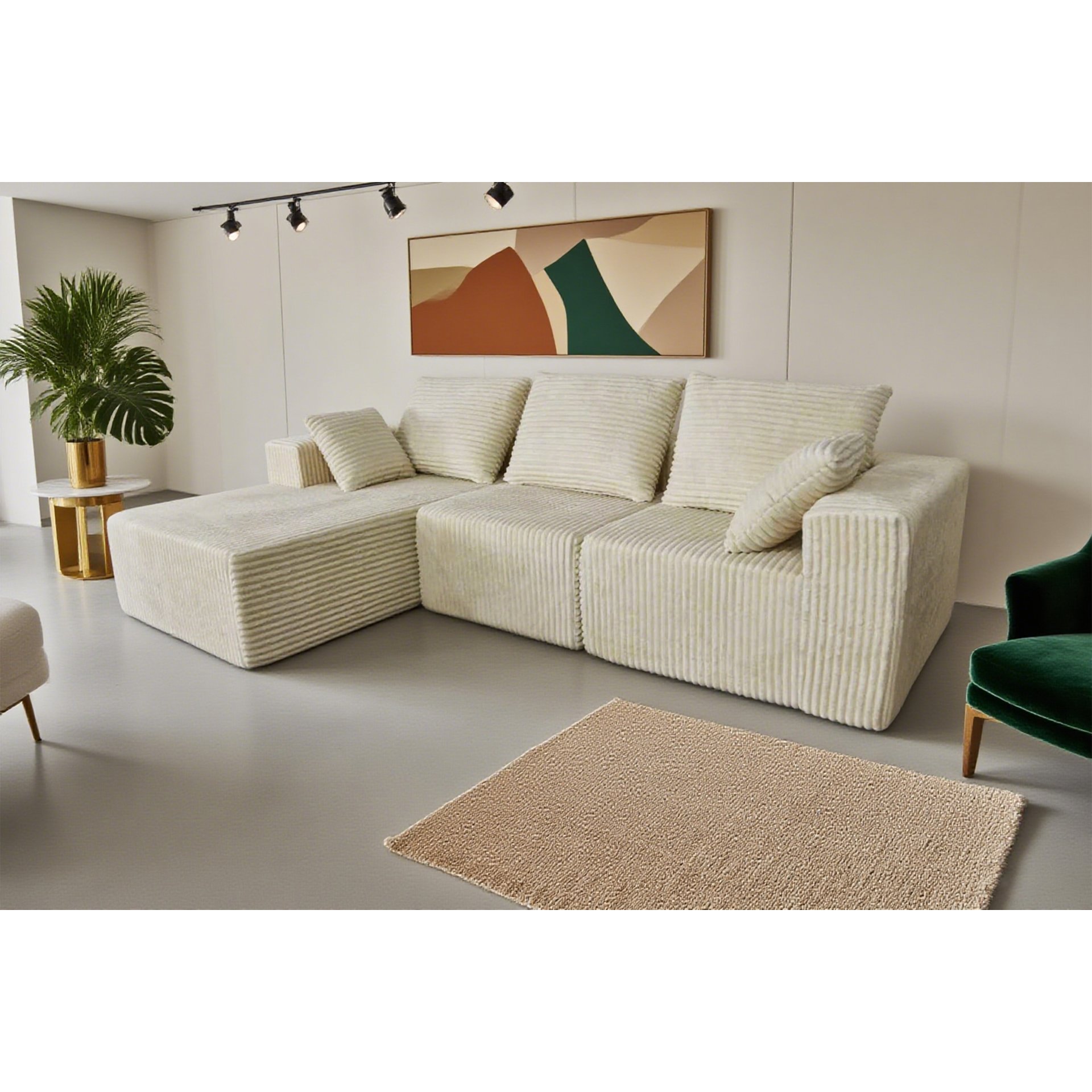 Corner Combination Sofa Sectional Couch, Modular Design For Flexible Living Spaces - Beige - Image 11