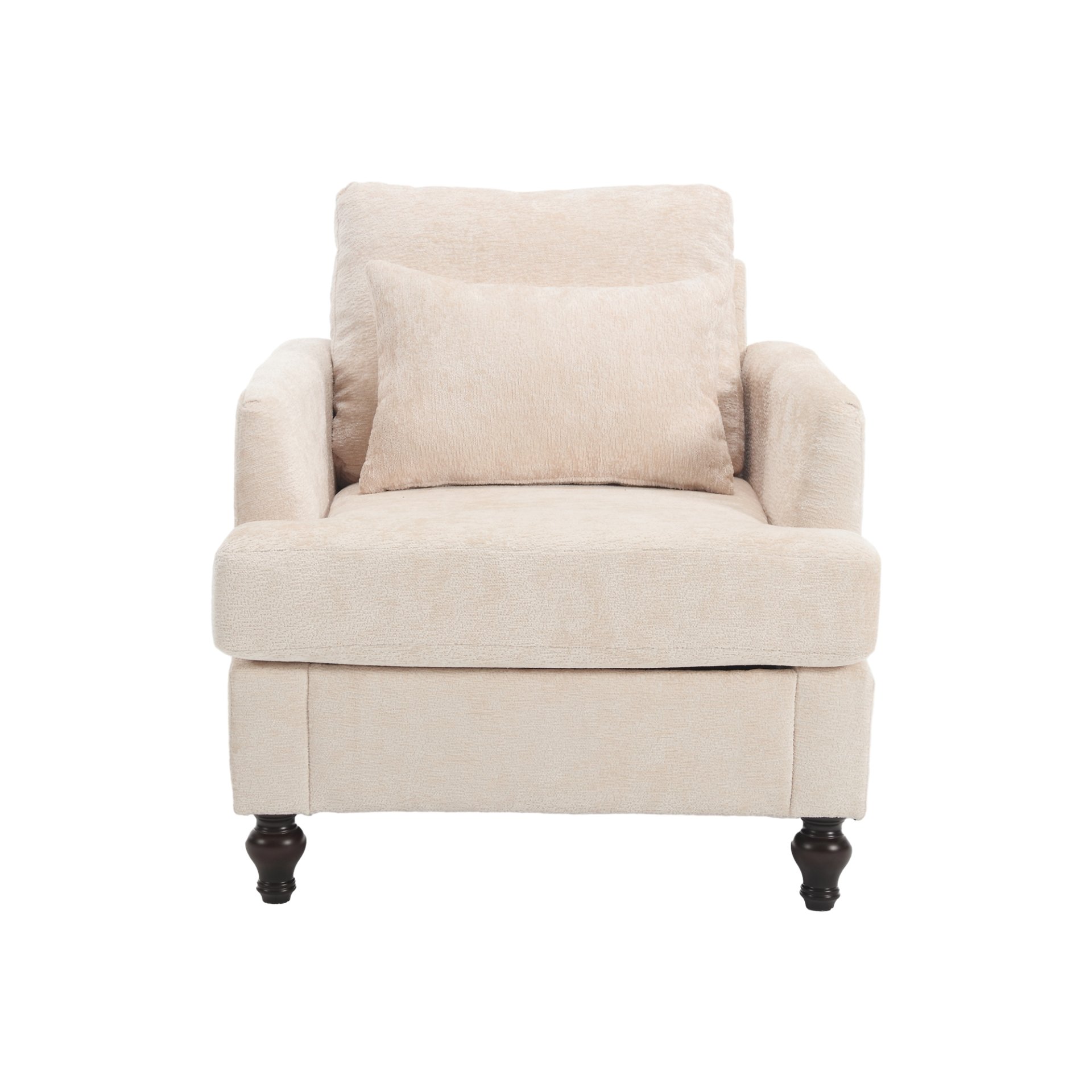 Modern Accent Lounge Chair With Tufted Club Design - Beige - Image 9