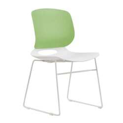 Stacking Chairs (Set of 4) - White / Blue / White / Green