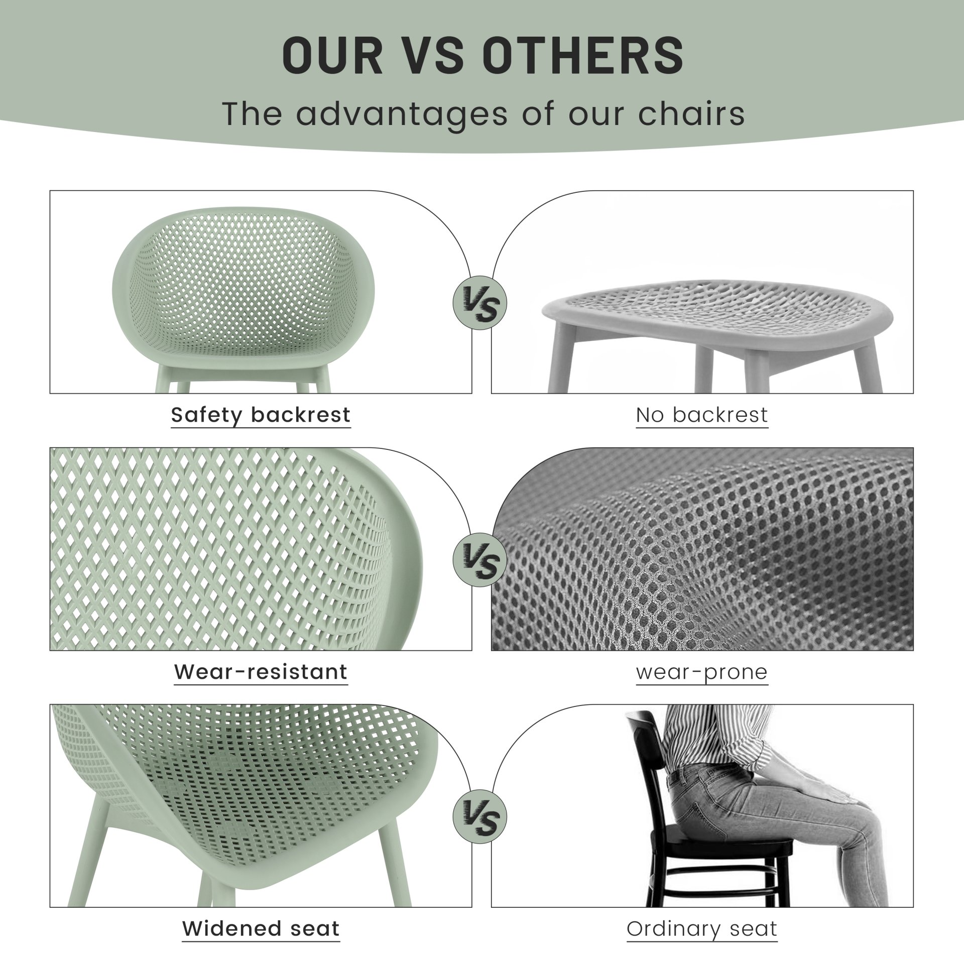 2 Pack Lounge Chair Set With Folding Square Table - Khaki / Pale Green / White - Image 15