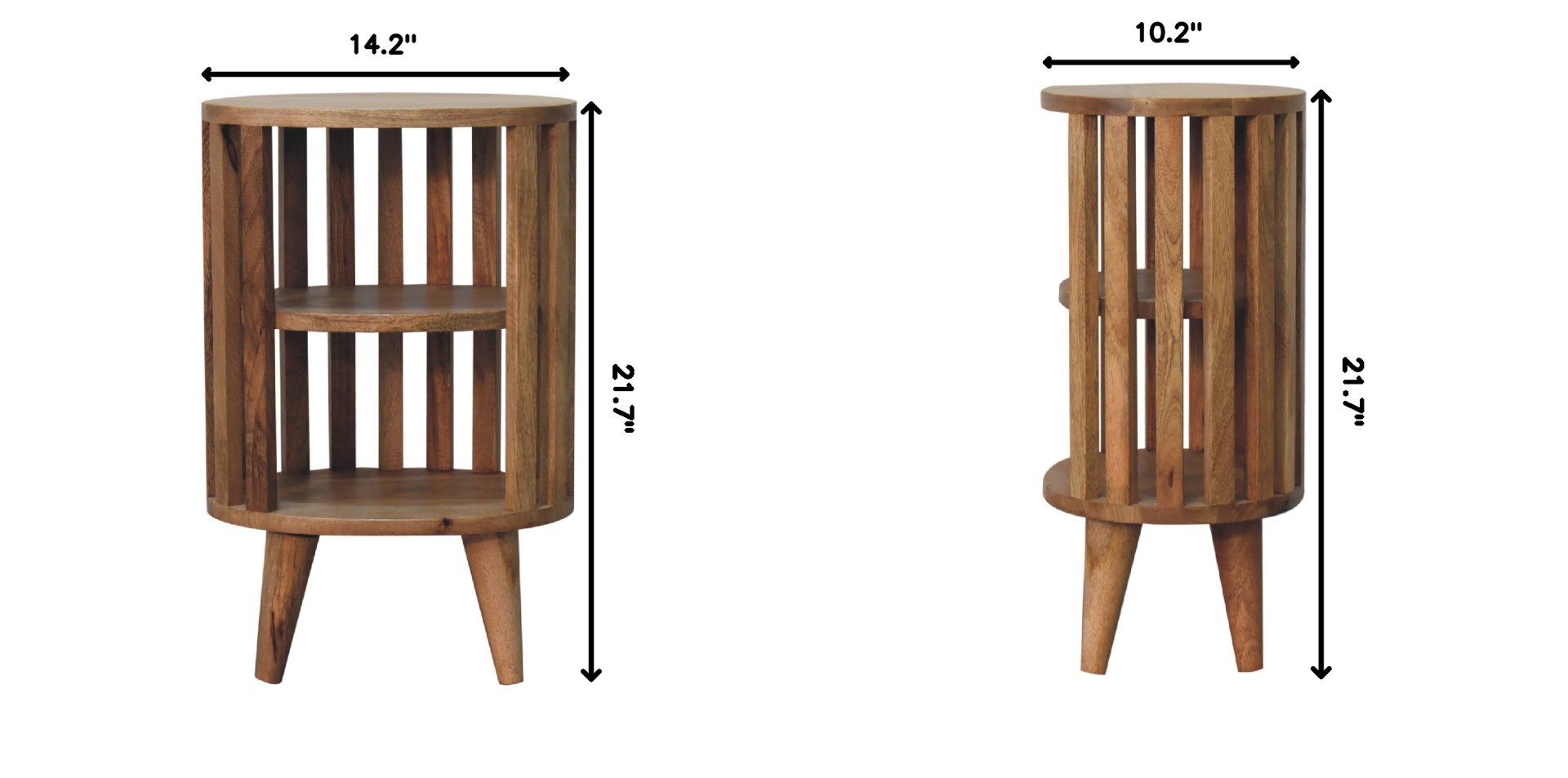 Ariella - Double Shelf Nightstand - Oak - Image 13