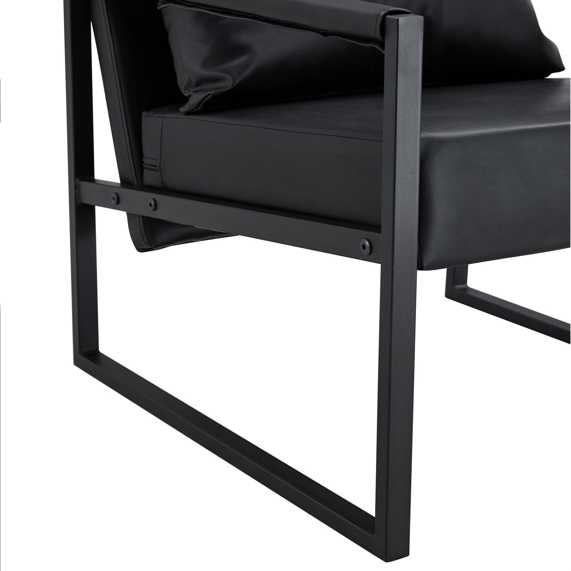 Classic Metal Frame Sofa Ergonomically Designed, A Perfect Blend Of Modern And Industrial Styles - Black - Image 21