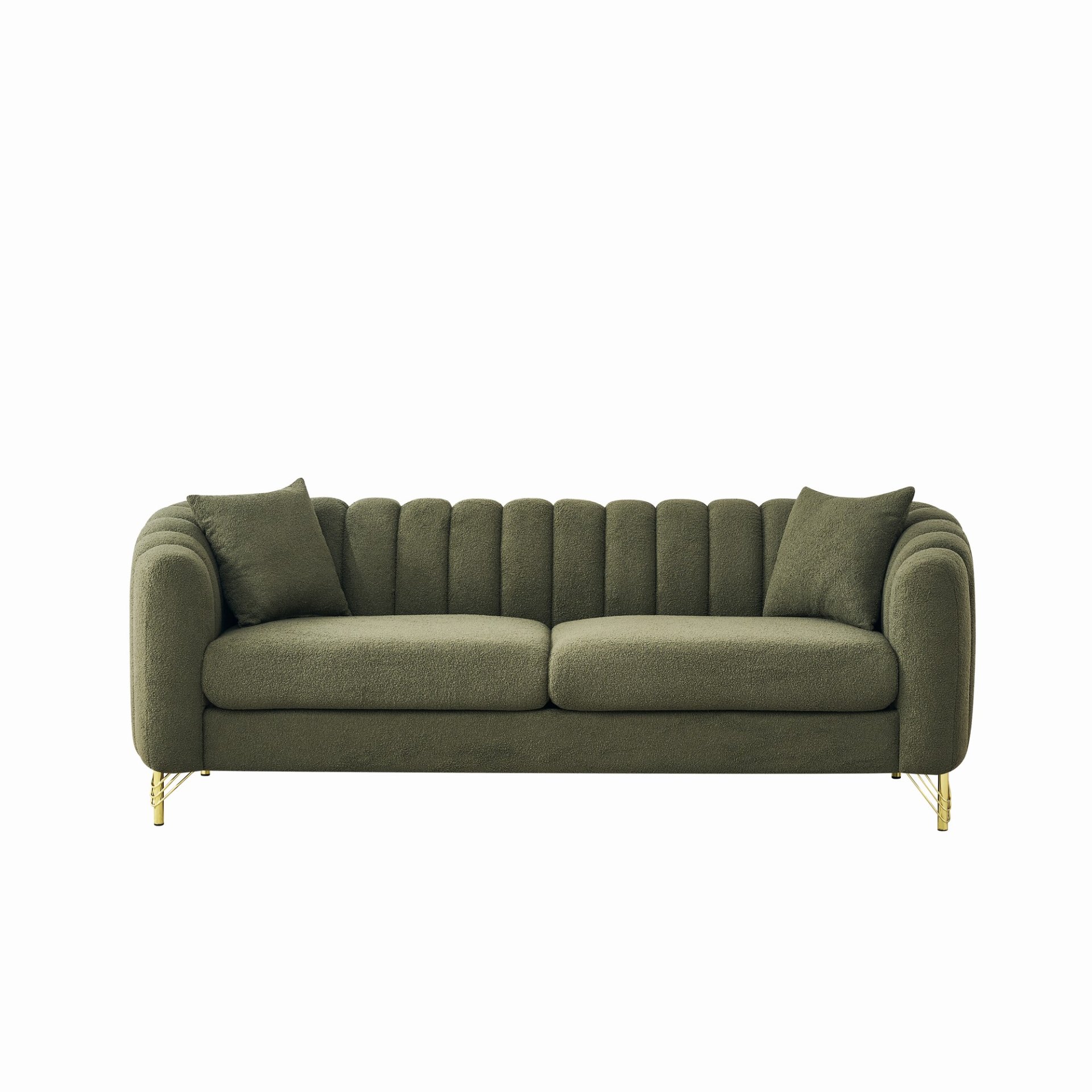 Luxury Oversized Sofa, 3 + 3 Seater, Tufted Couch For Living Room - Green - Image 6