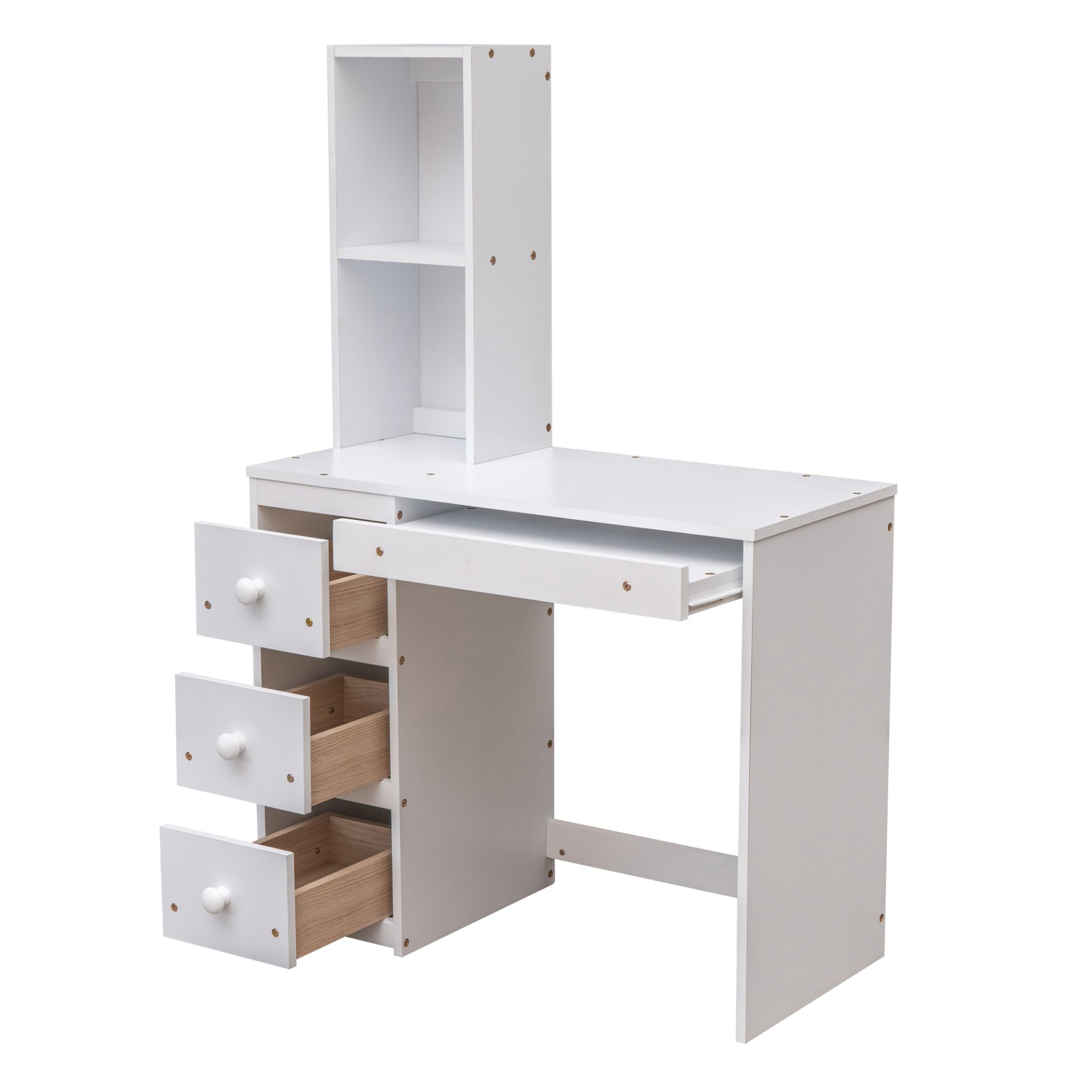 Twin Size Loft Bed With Stand Alone Bed, Storage Staircase, Desk, Shelves, And Drawers - White - Image 16