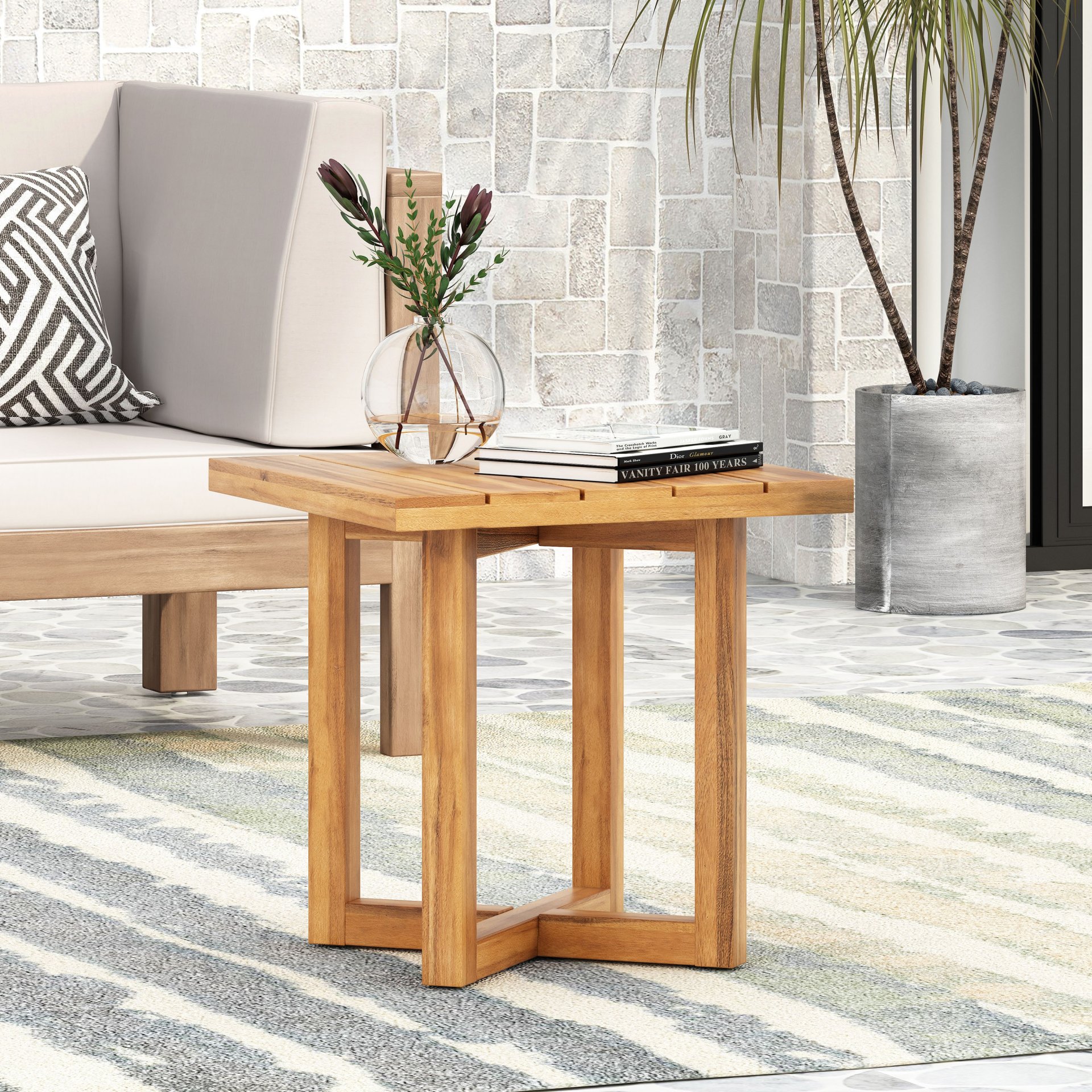 Ella - Square Side Table - Teak - Image 5