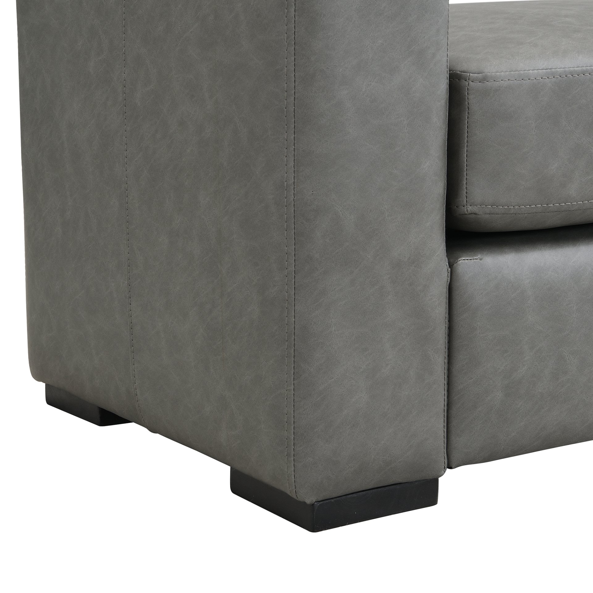 Ottoman With Unique Armrest Design For Living Spaces - Gray - Image 9