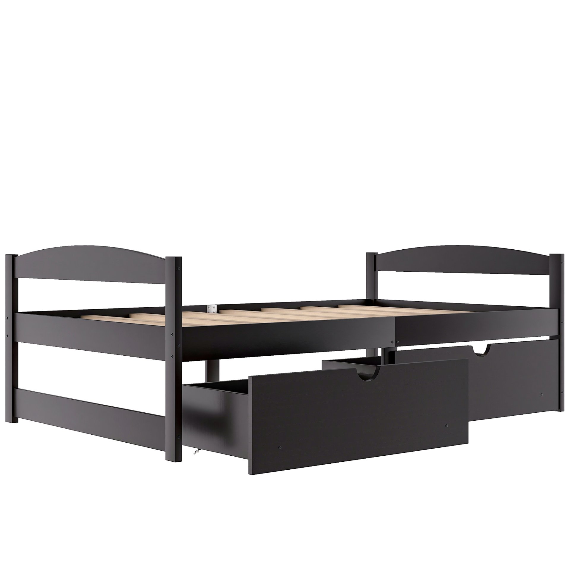 Twin Size Platform Bed With 2 Drawers - Espresso - Image 10