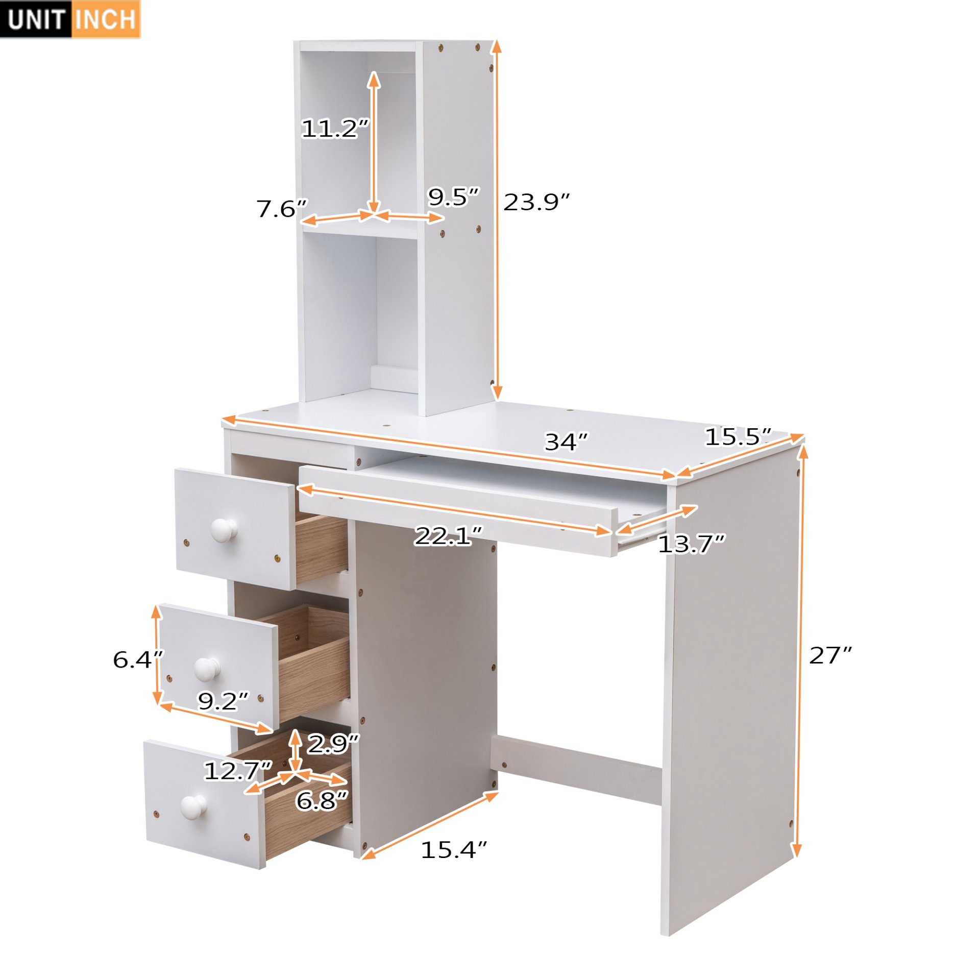 Twin Size Loft Bed With Stand Alone Bed, Storage Staircase, Desk, Shelves, And Drawers - White - Image 7