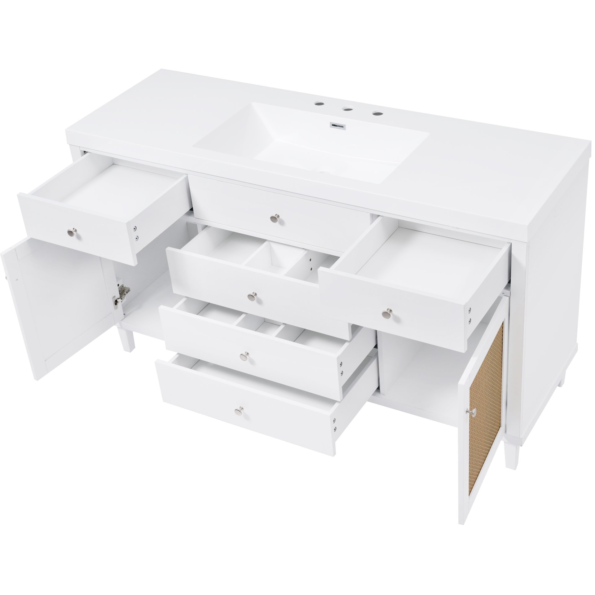 Bathroom Vanity With Sink, Soft Close Drawers - White - Image 13