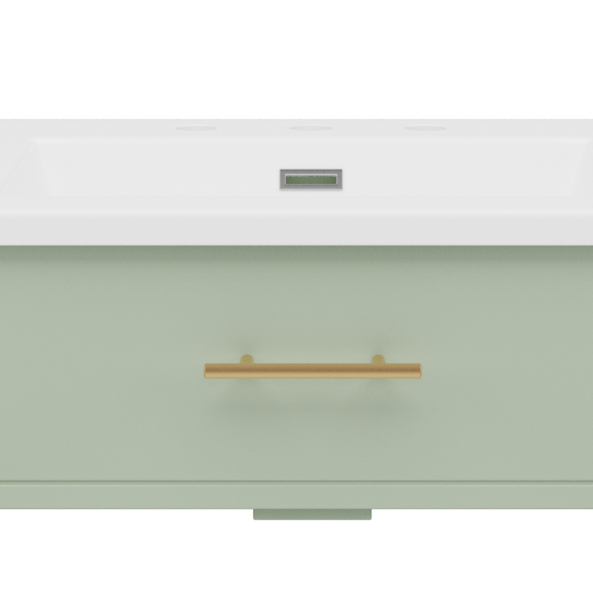 Bathroom Vanity With Sink, Soft Close Doors And Adjustable Shelf, Curved Profile Design - Green - Image 15