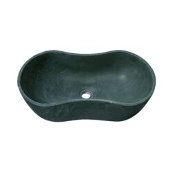 Bathroom Vessel Sink, Wavy Design, Semi Polished Surface - Green