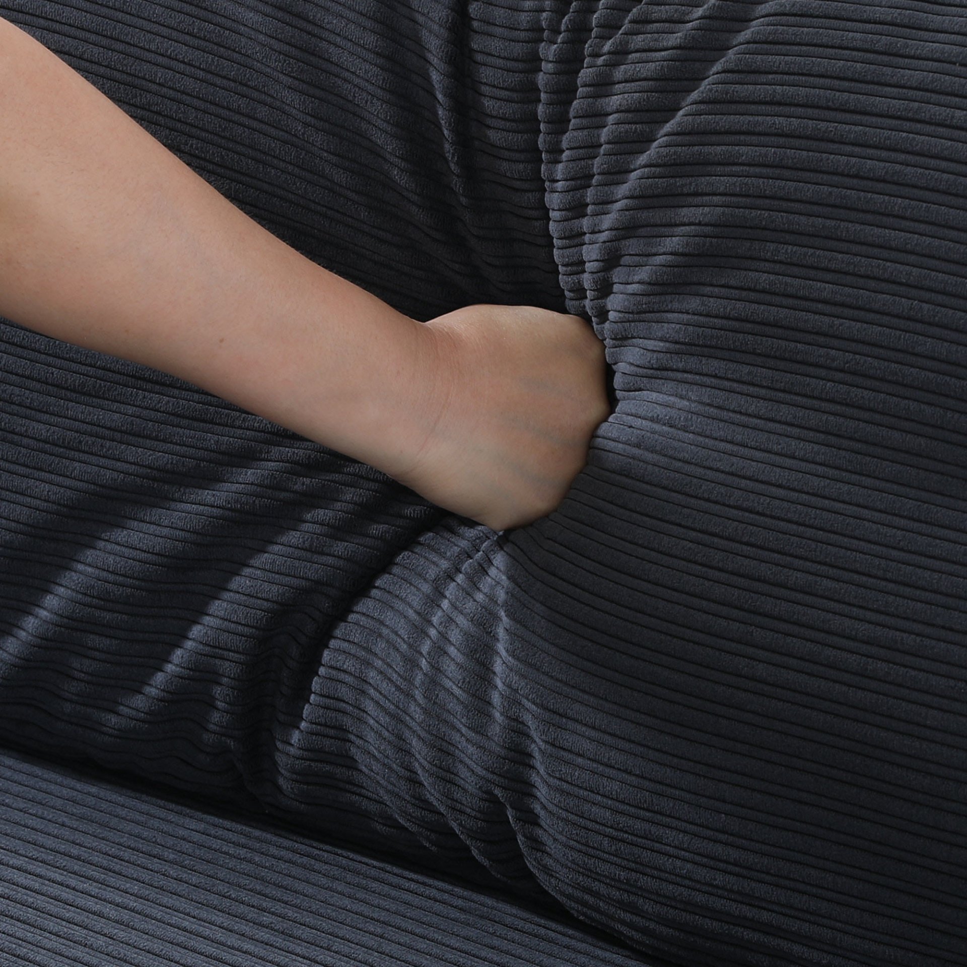 Modern Metal Frame Sofa With Sponge Filling For Compact Spaces And Versatile Use - Black - Image 5