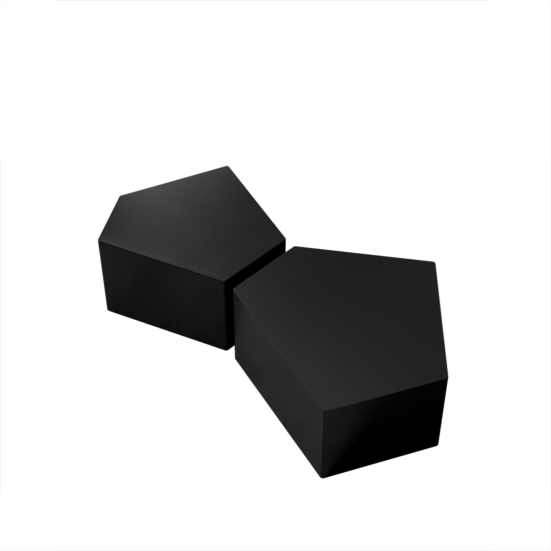Irregular Pentagon Nesting Coffee Table Set, Geometric (Set of 2) - Black - Image 8